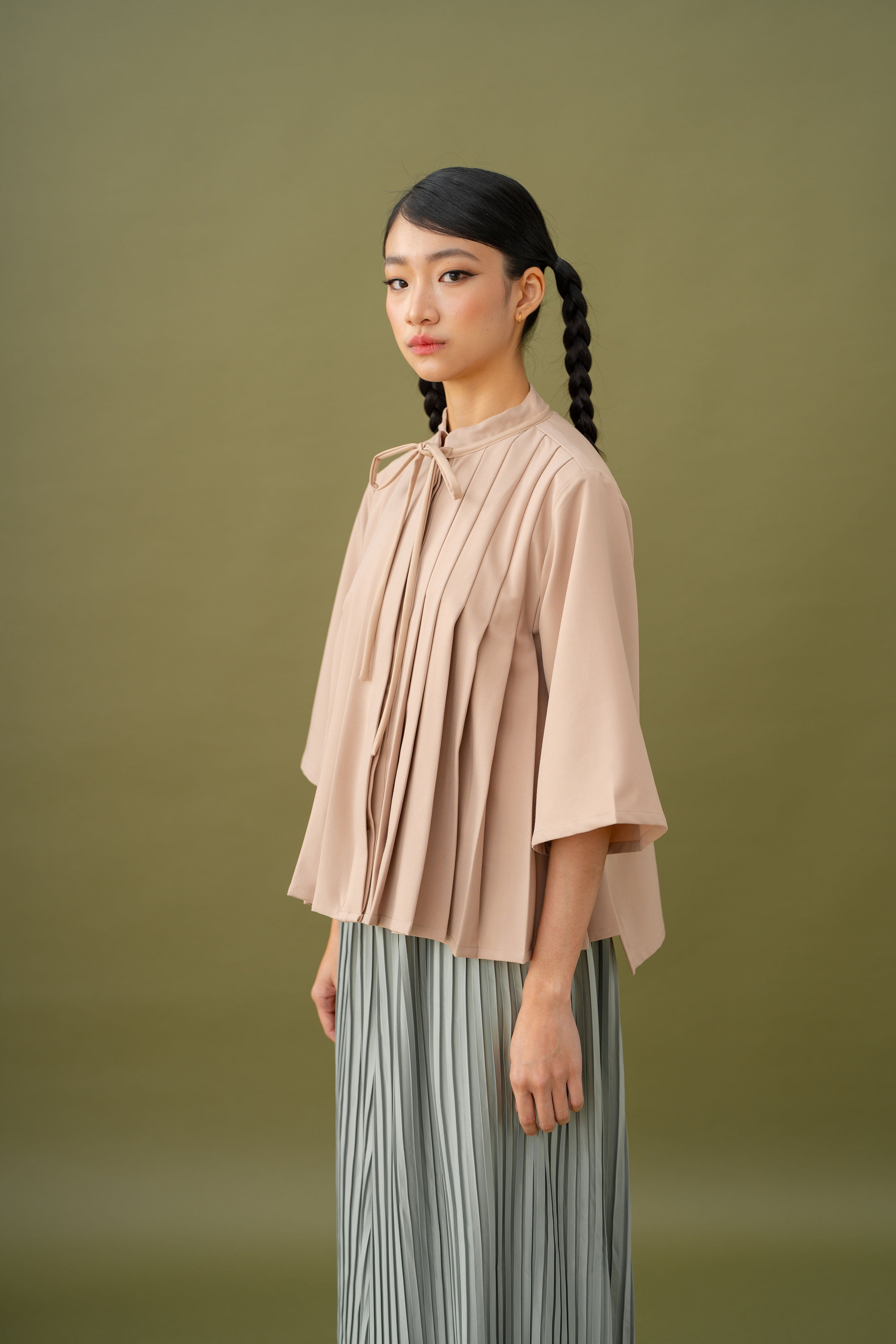 Jade Pleated Top