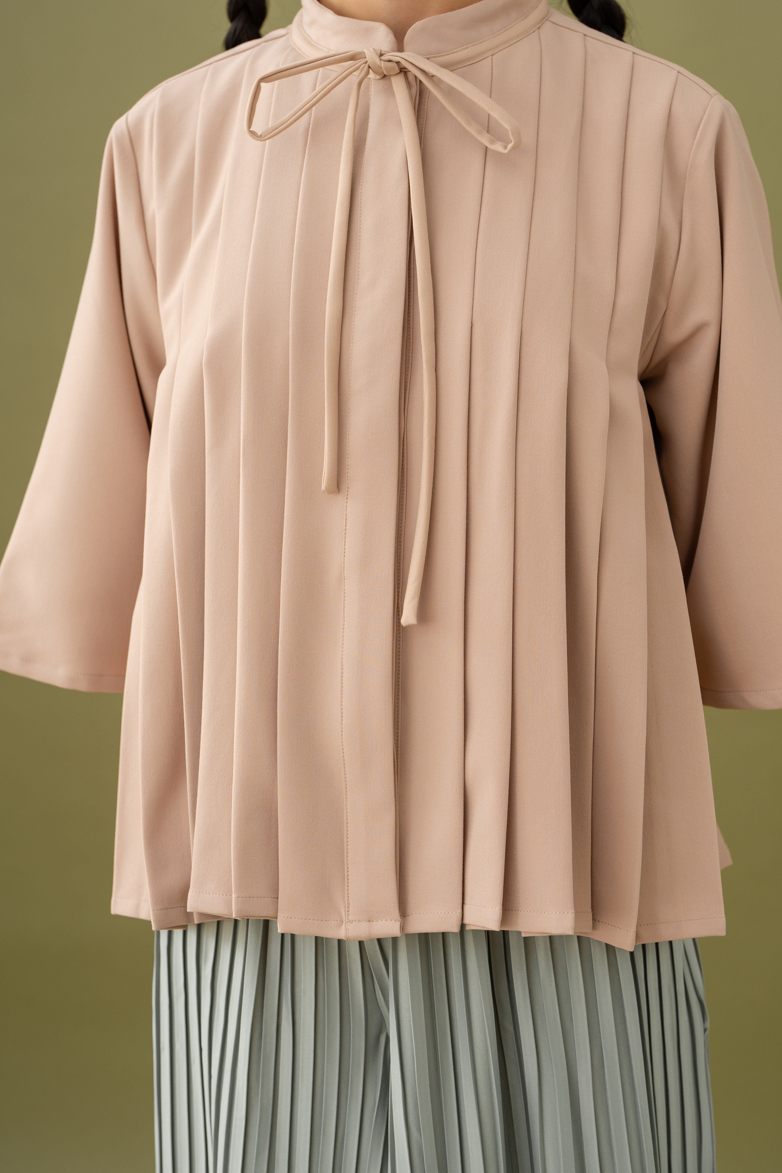Jade Pleated Top