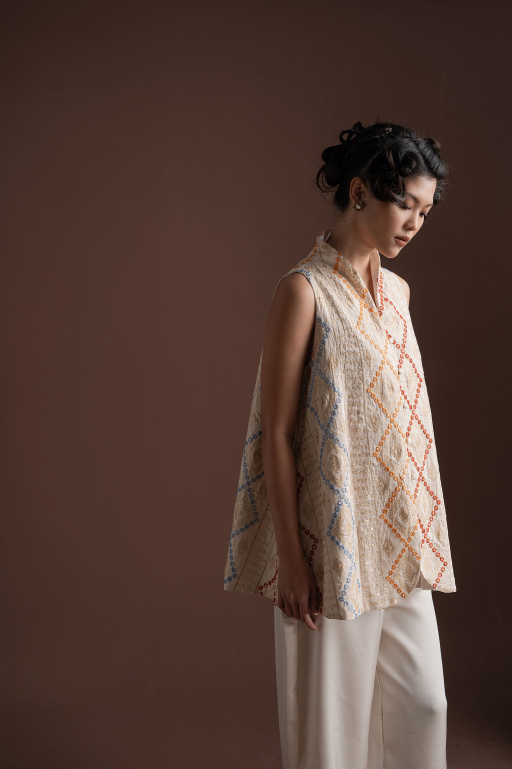 Senandika Svara Top in Cream