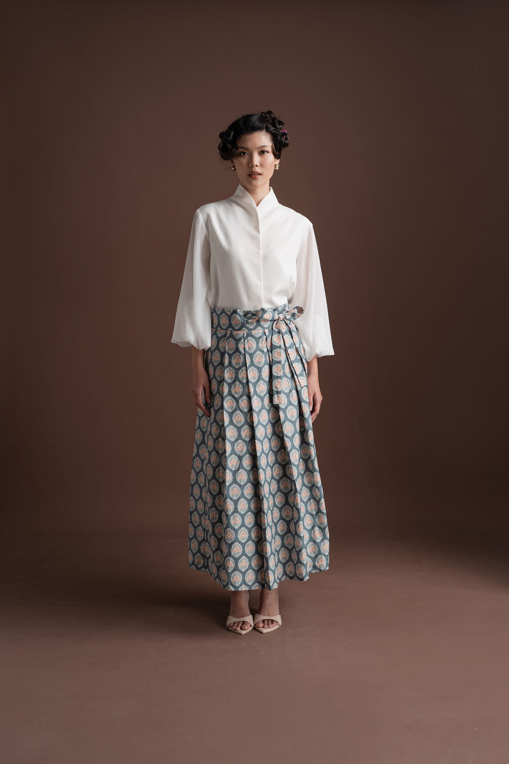 Senandika Niskala Wrapped Skirt in Blue