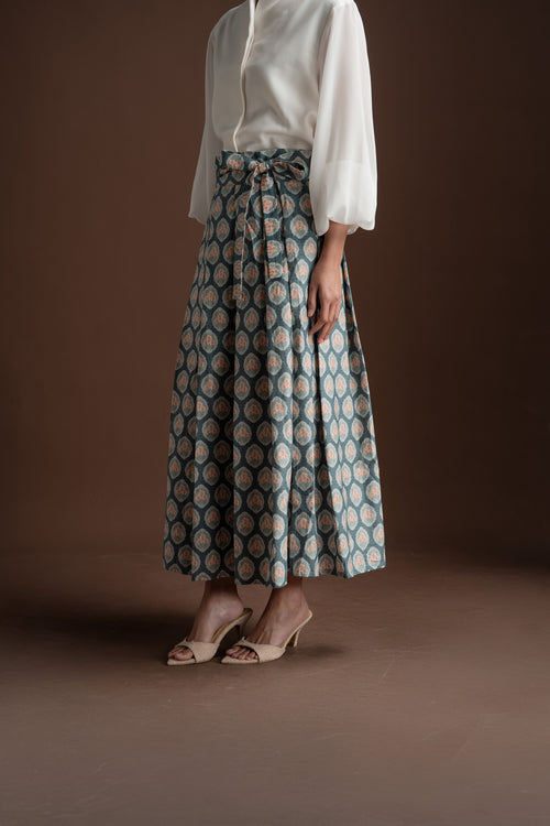 Senandika Niskala Wrapped Skirt in Blue