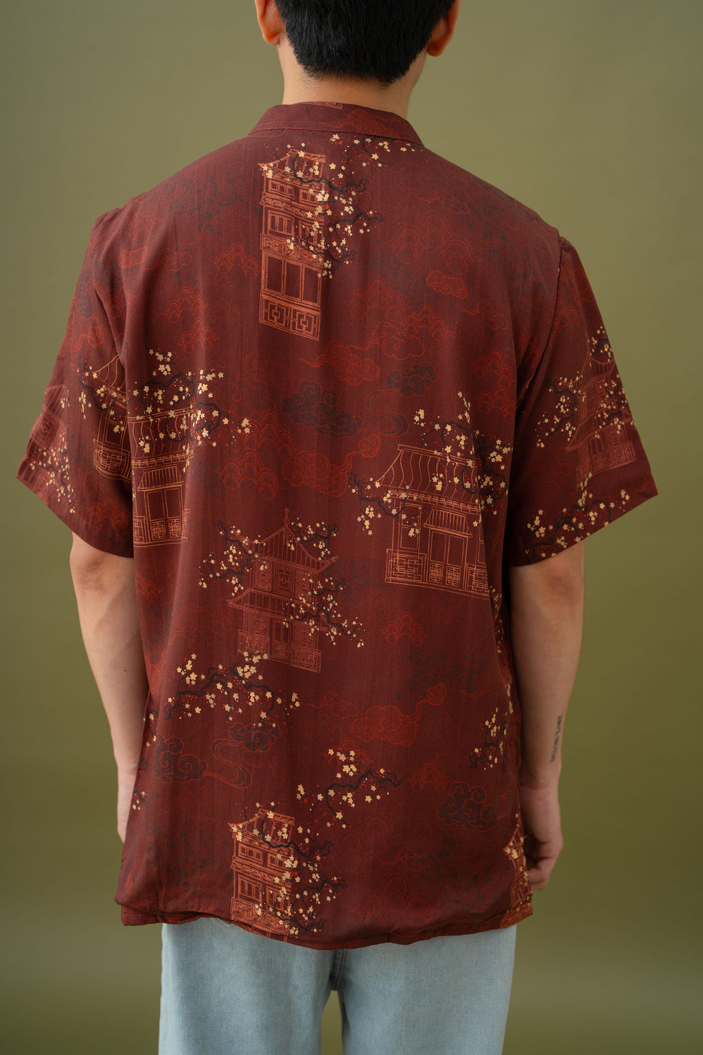 Jade Unisex Mandarin Collar Shirt