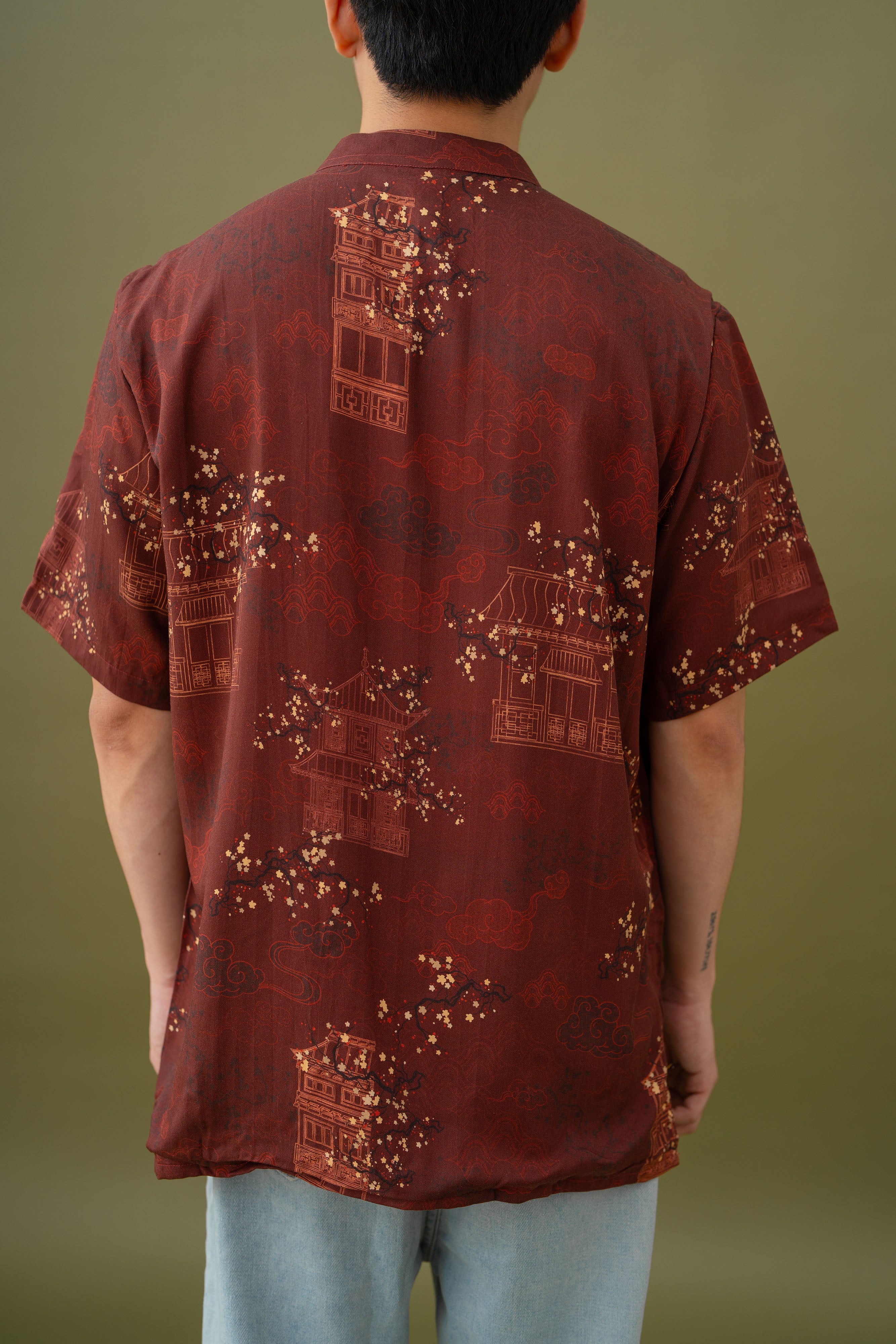 Jade Unisex Mandarin Collar Shirt