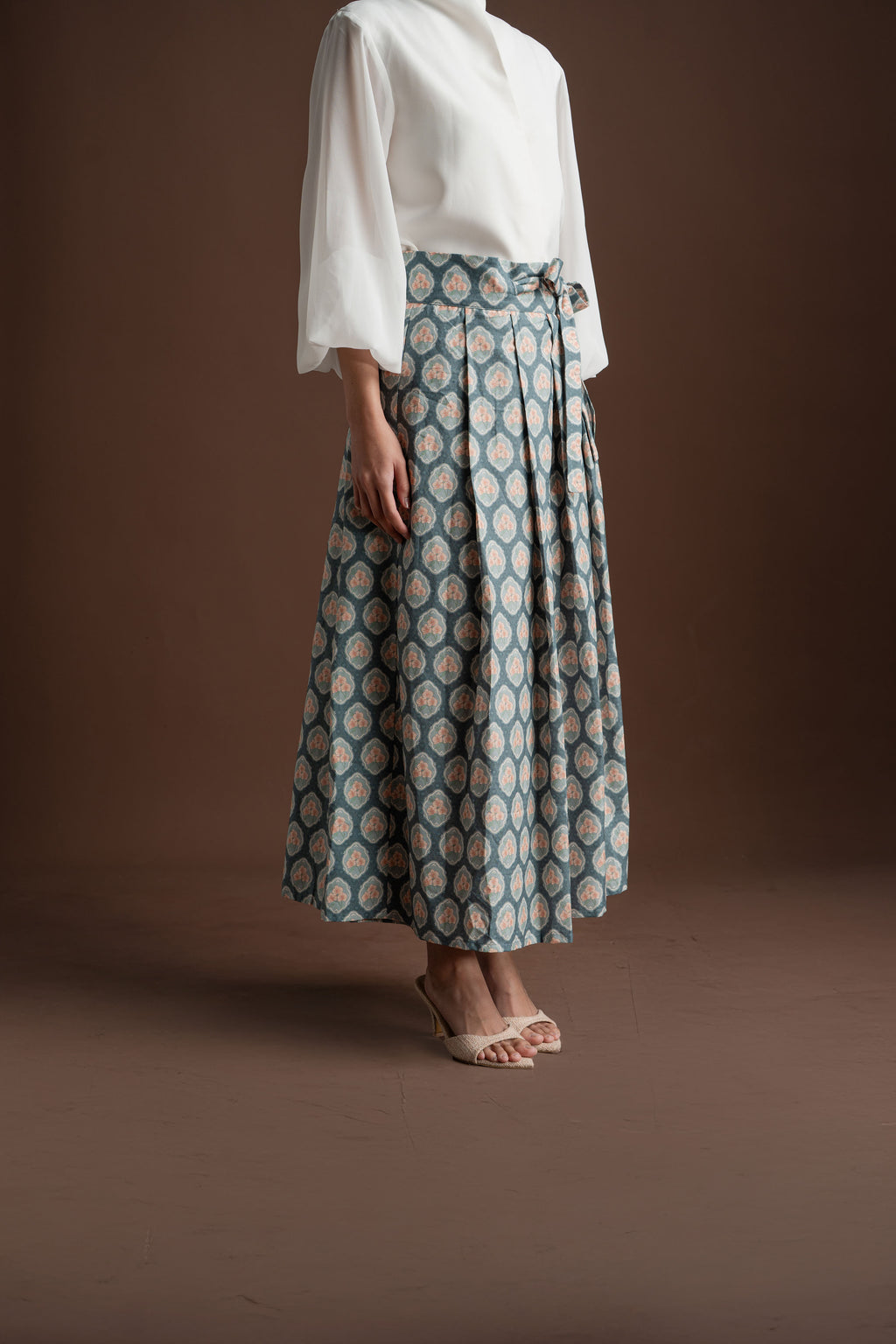 Senandika Niskala Wrapped Skirt in Blue