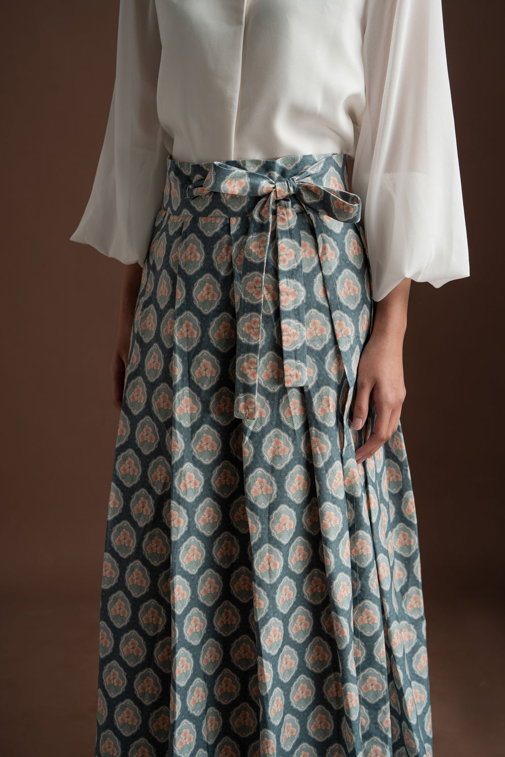 Senandika Niskala Wrapped Skirt in Blue