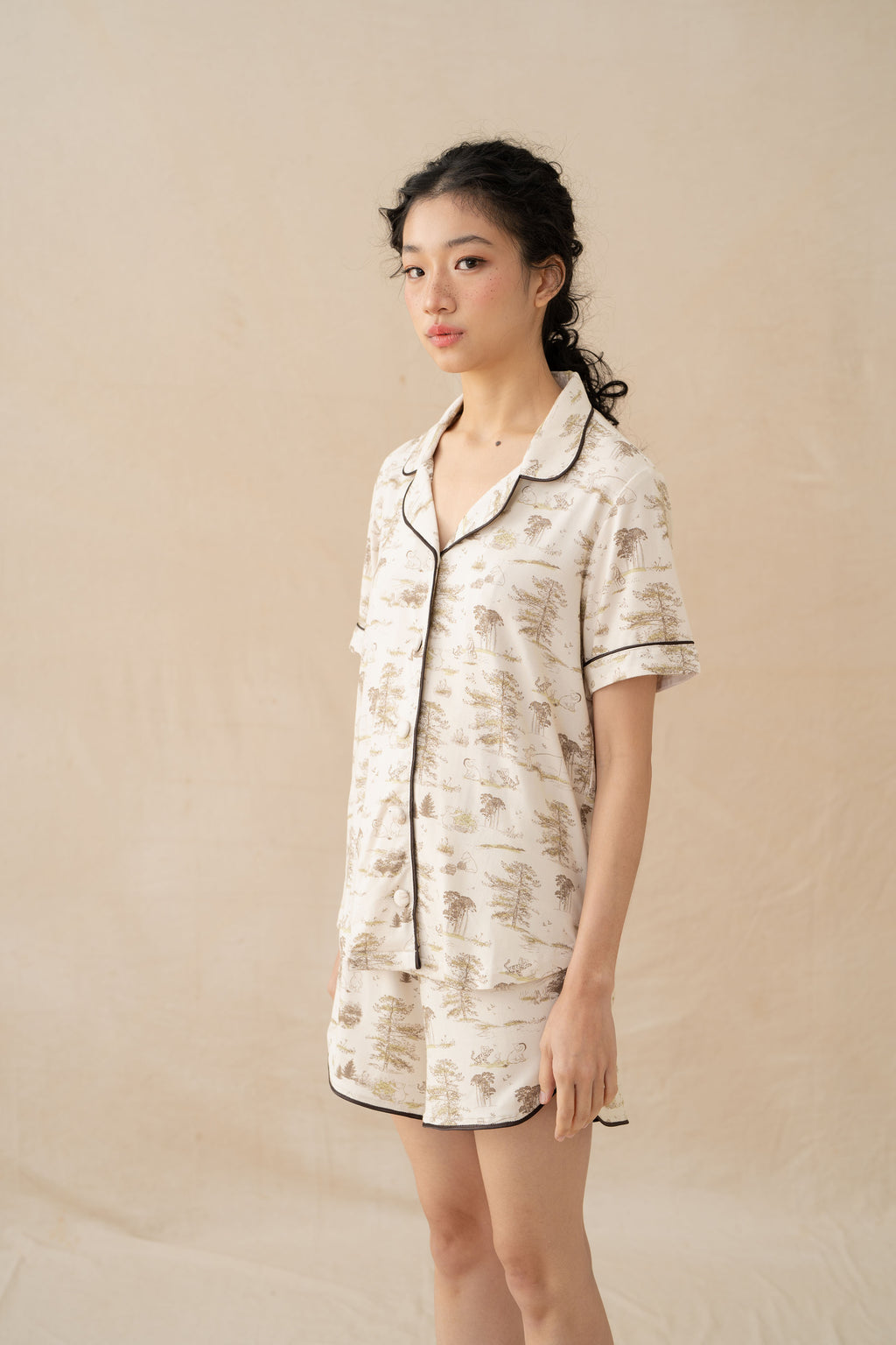 WTP Shorts Homewear Set in Cream