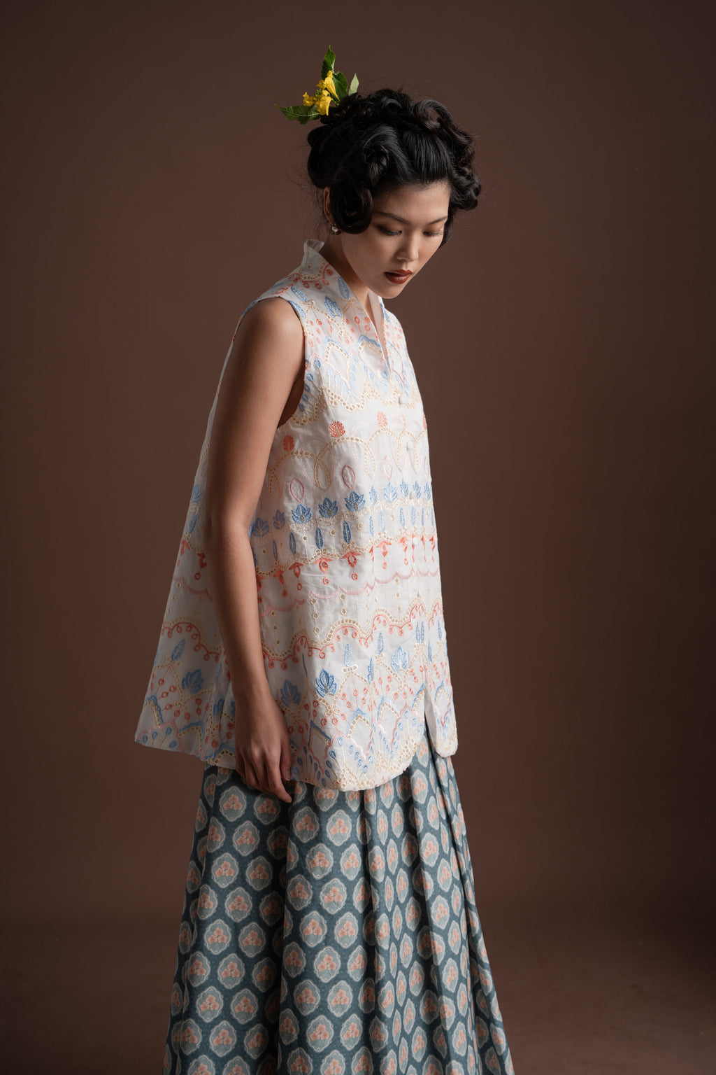 Senandika Hening Top in Buttermilk