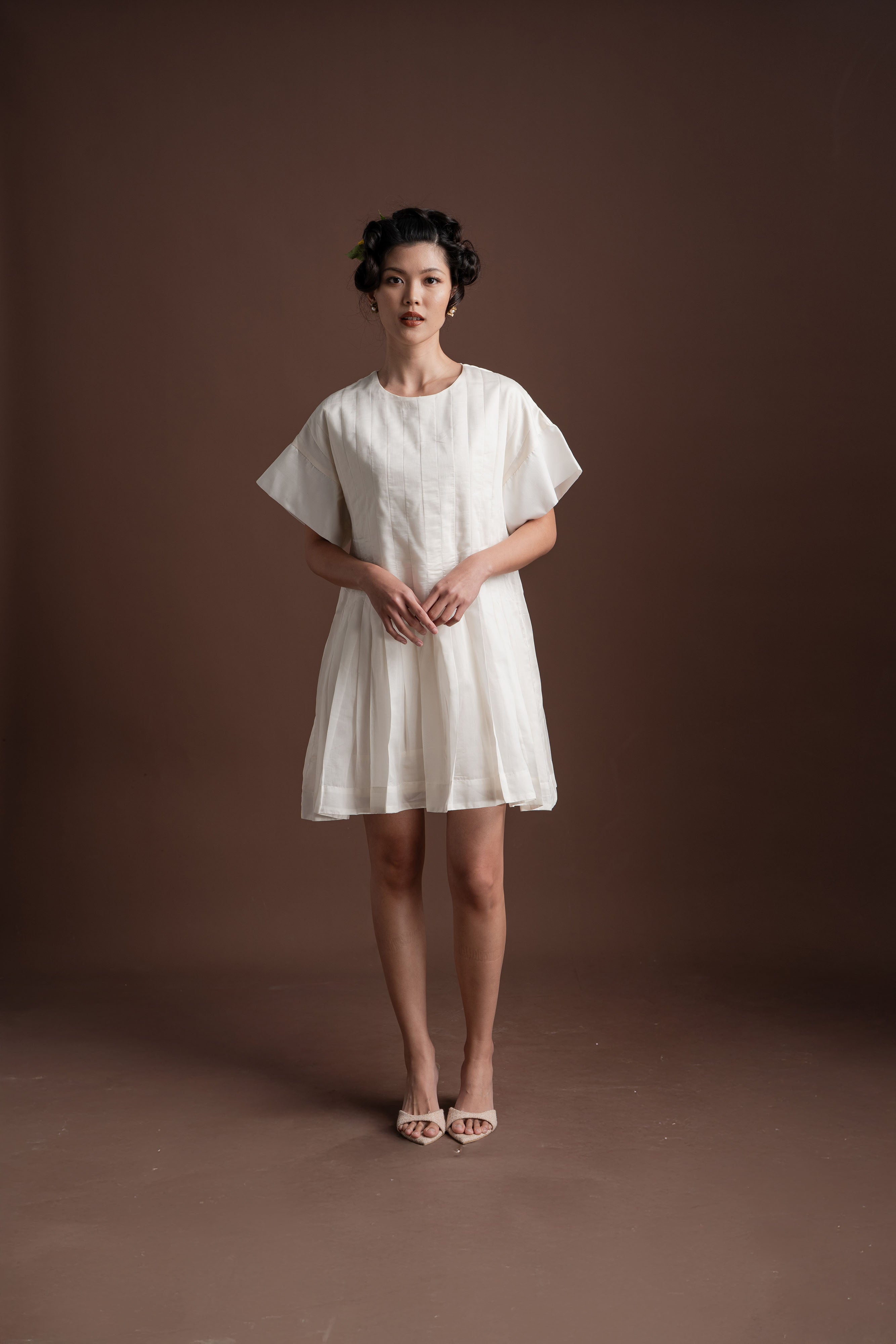 Senandika Embun Mini Dress in Buttermilk