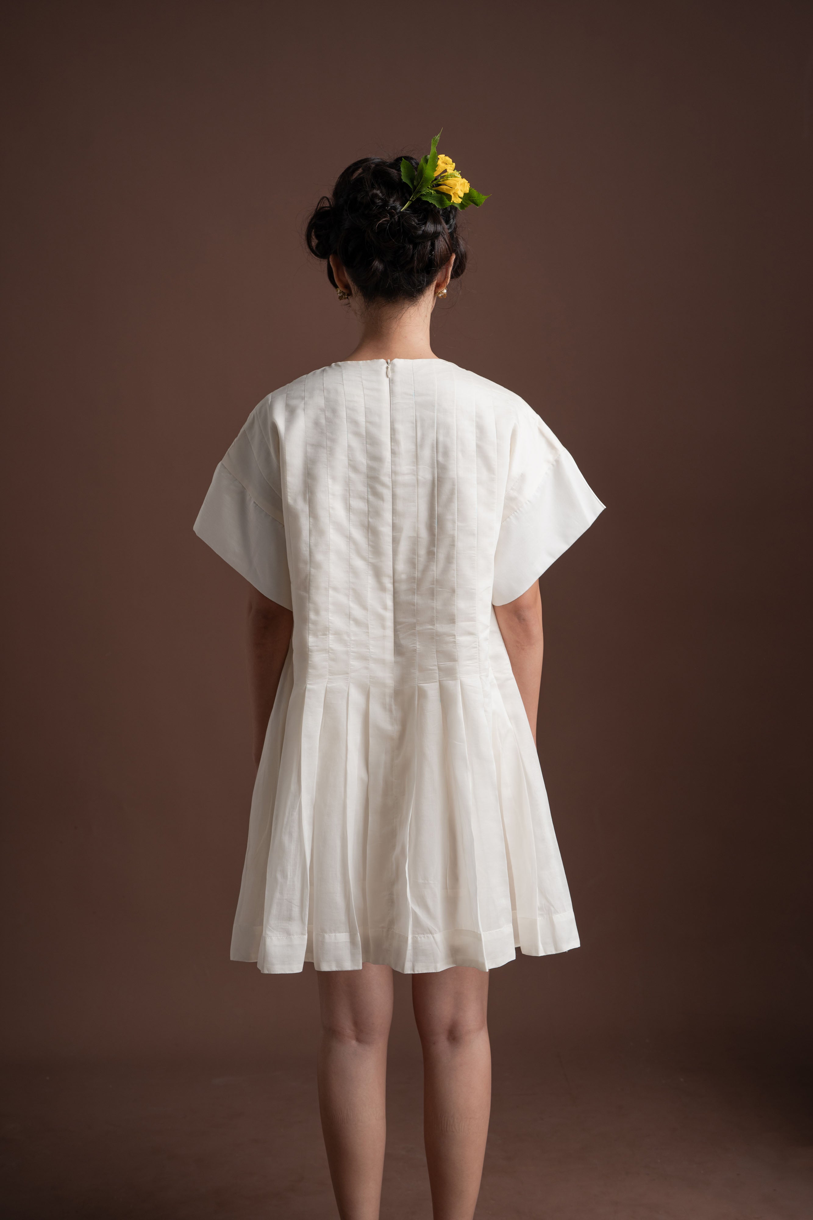 Senandika Embun Mini Dress in Buttermilk