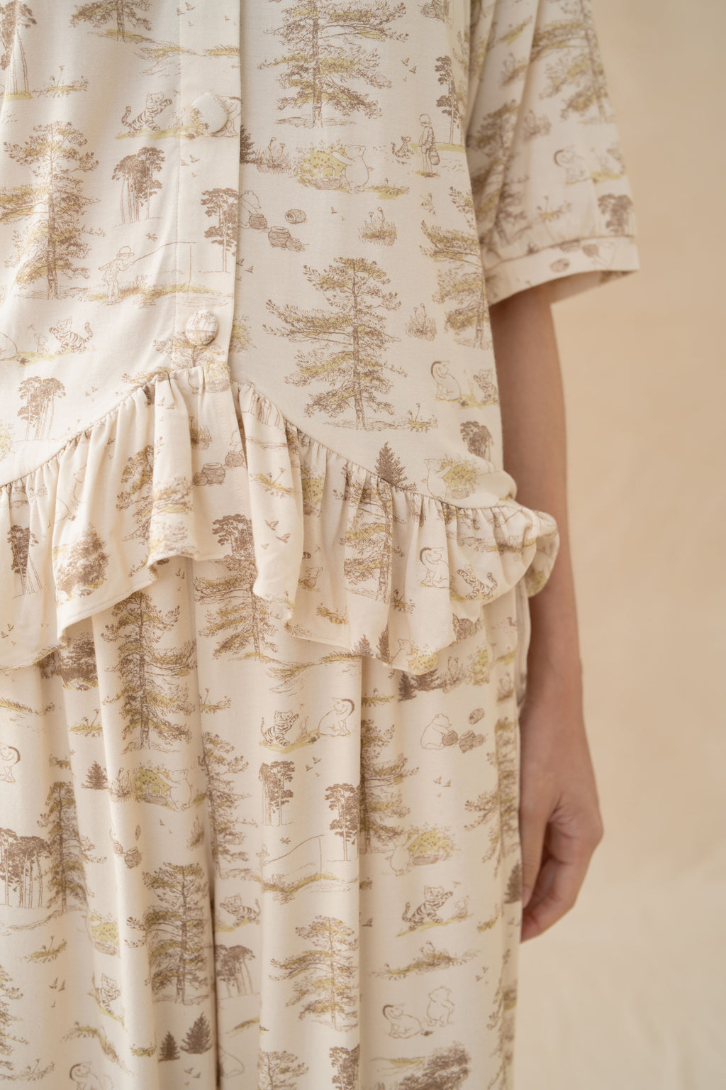 WTP Ruffle Homewear Set in Cream