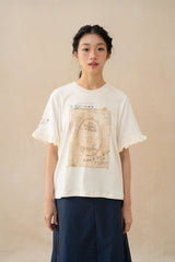 WTP Ruffle Graphic T-Shirt in Buttermilk (Ready Shipment 18-28 February 2025)