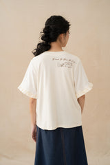 WTP Ruffle Graphic T-Shirt in Buttermilk (PO Shipment 3-24 March 2025)