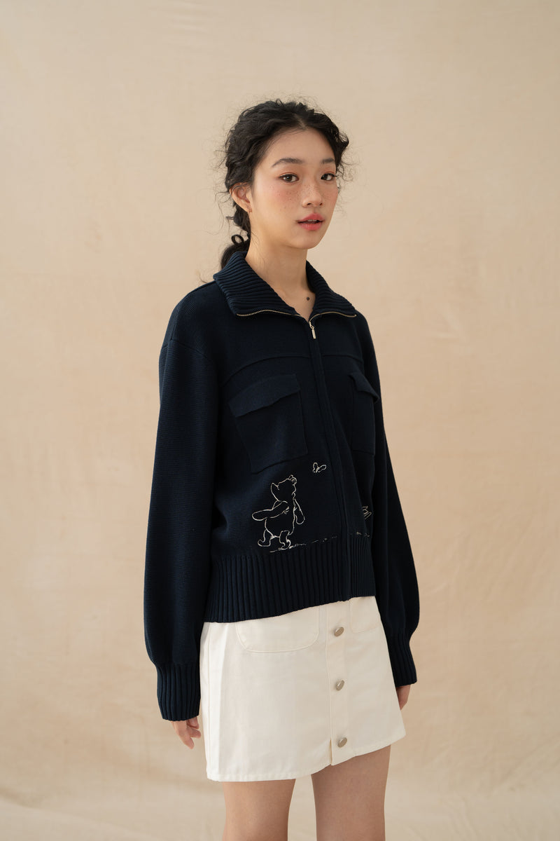 WTP Knit Jacket in Navy (PO Shipment 3-24 March 2025)