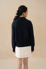 WTP Knit Jacket in Navy (PO Shipment 3-24 March 2025)