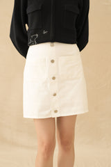 NVR Button Mini Skort in Buttermilk (Ready Shipment 18-28 February 2025)