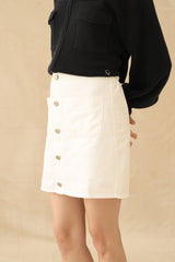 NVR Button Mini Skort in Buttermilk (PO Shipment 3-24 March 2025)