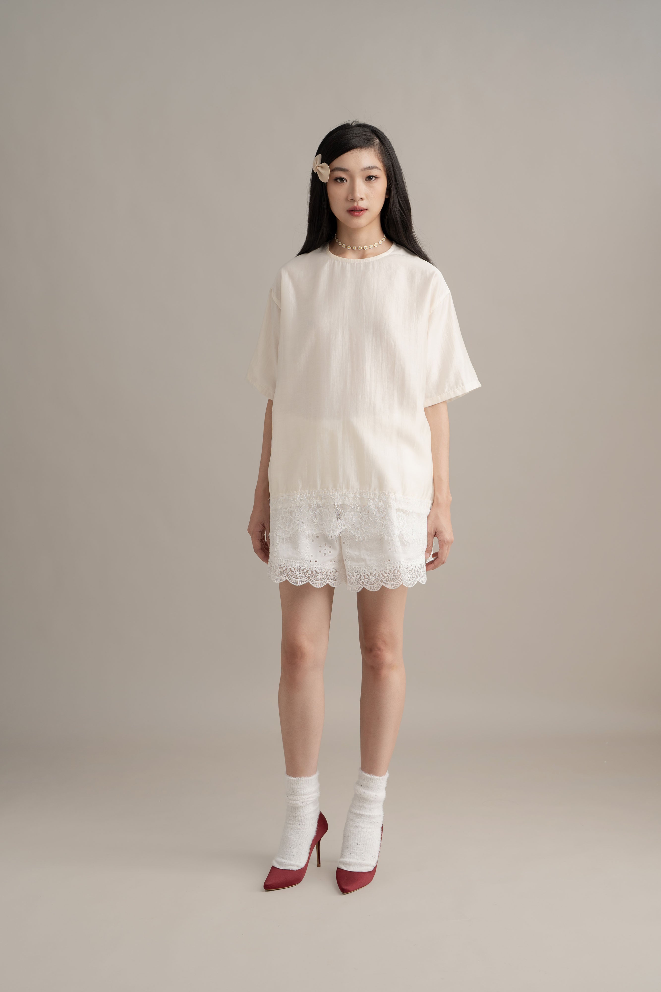 Cinderella Lace Top In Buttermilk