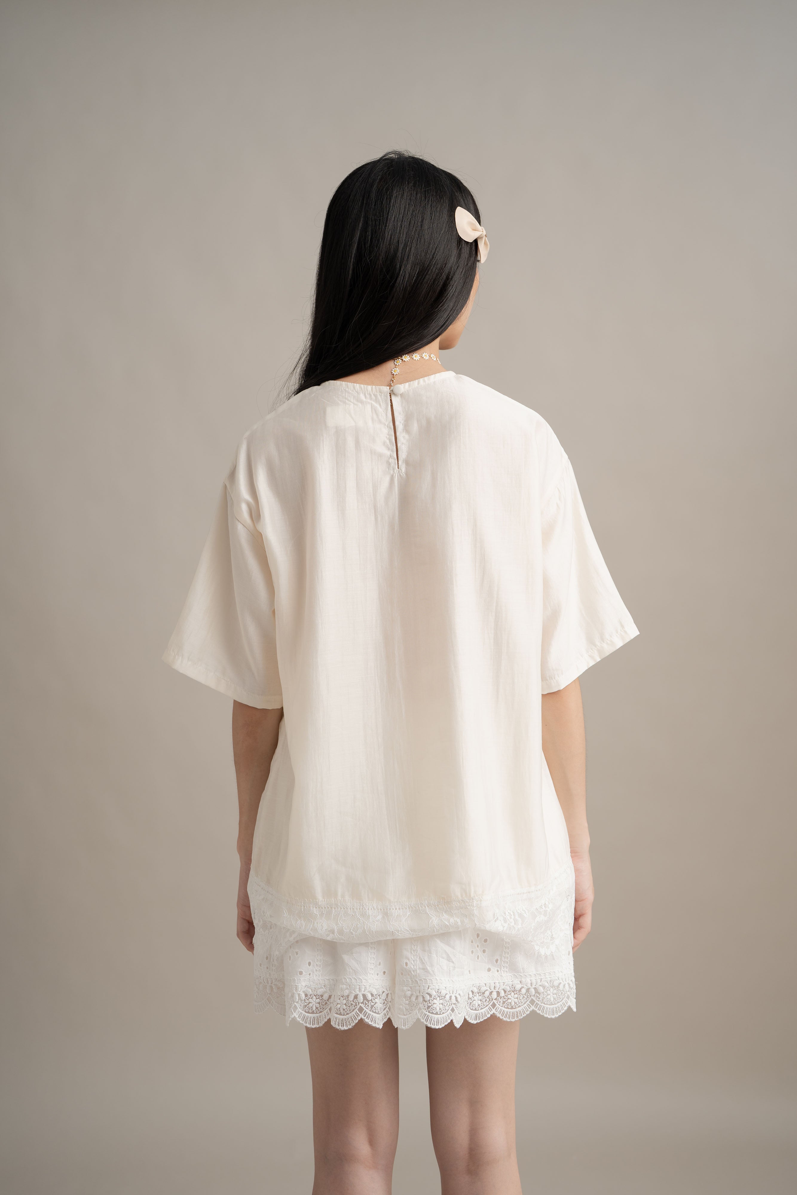 Cinderella Lace Top In Buttermilk