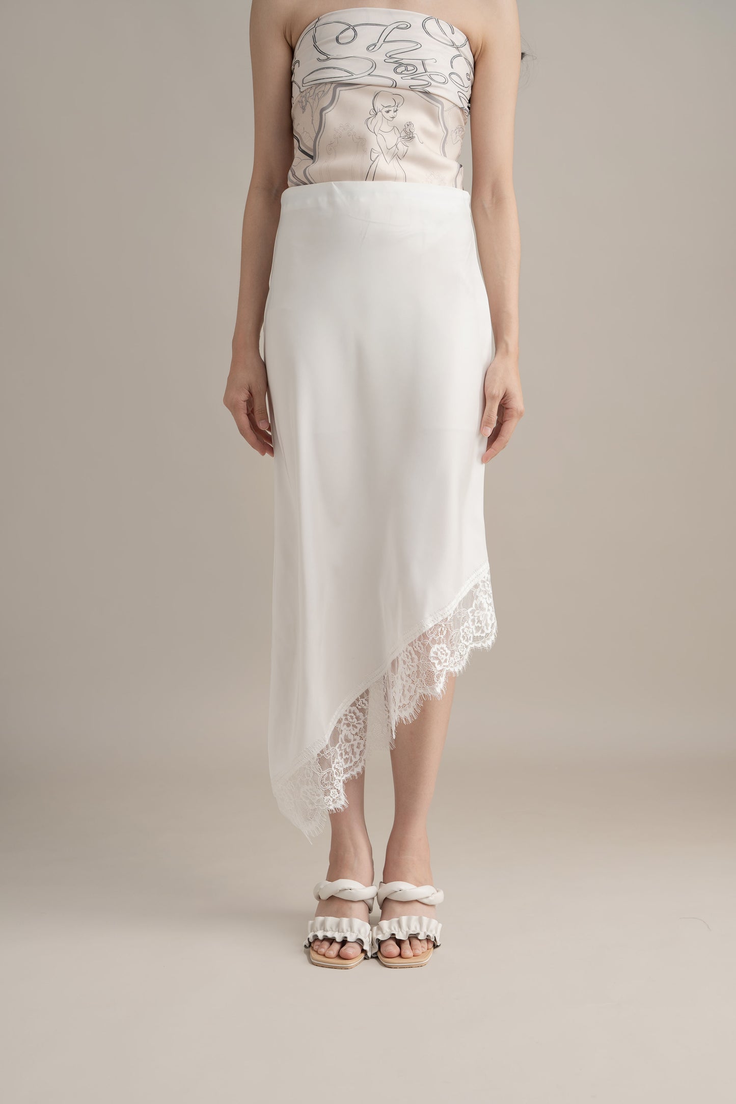 Cinderella Lacey Skirt In Buttermilk