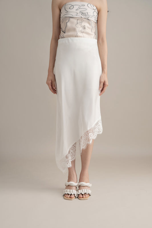 Cinderella Lacey Skirt In Buttermilk