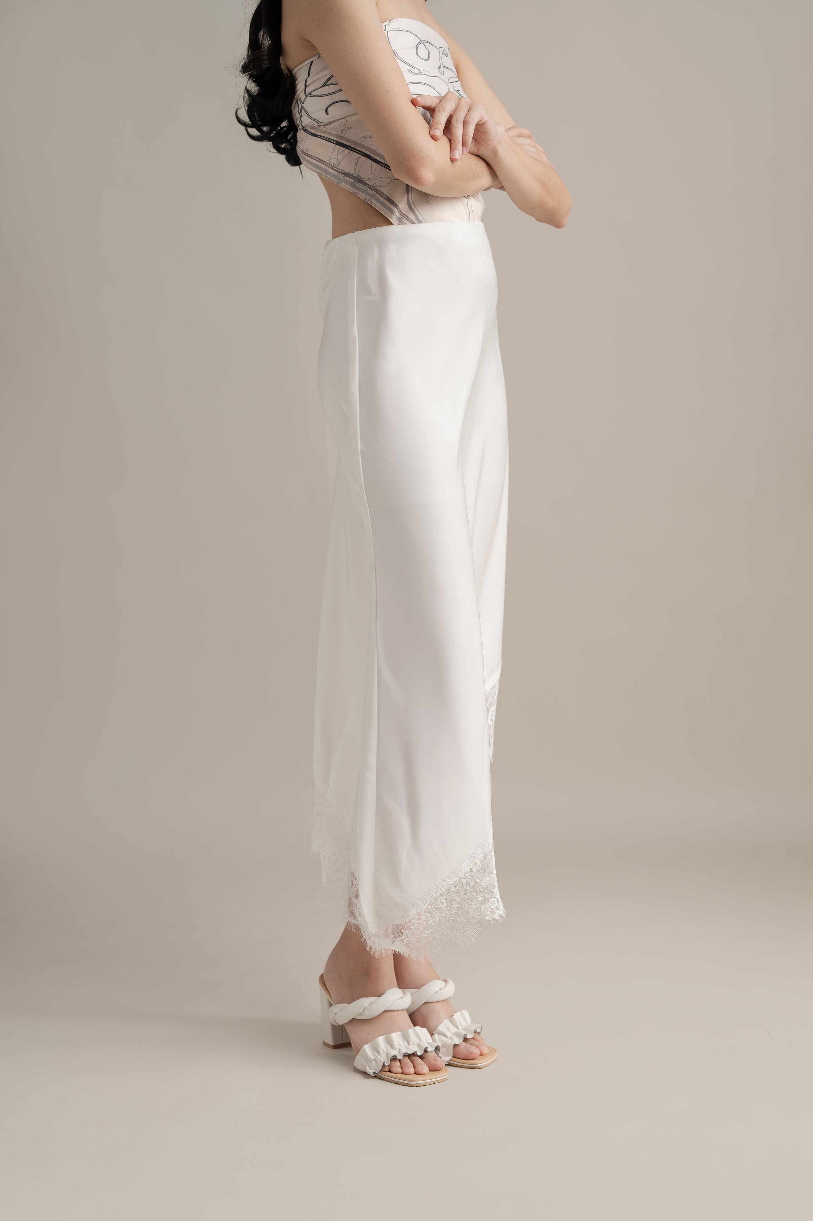 Cinderella Lacey Skirt In Buttermilk