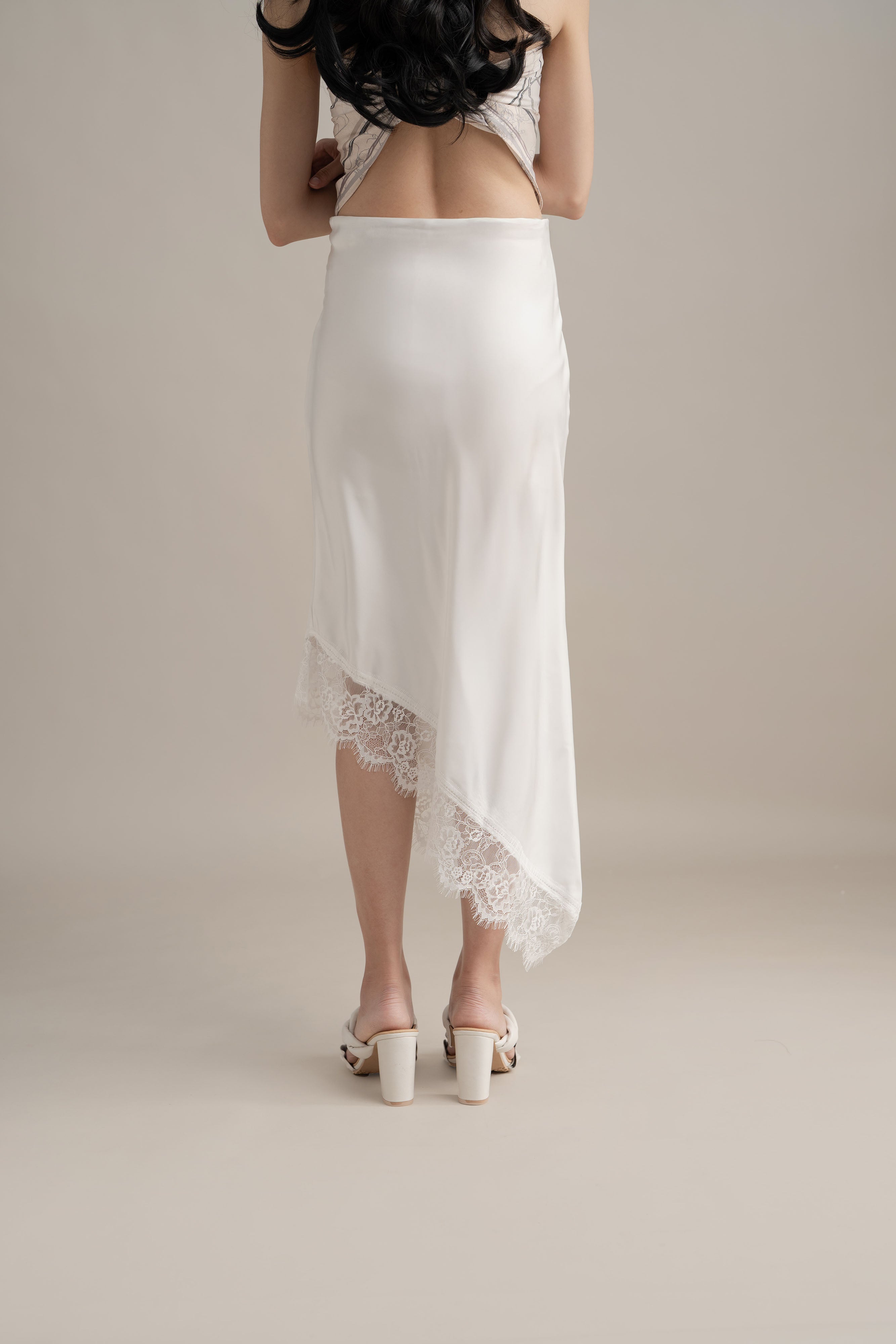 Cinderella Lacey Skirt In Buttermilk