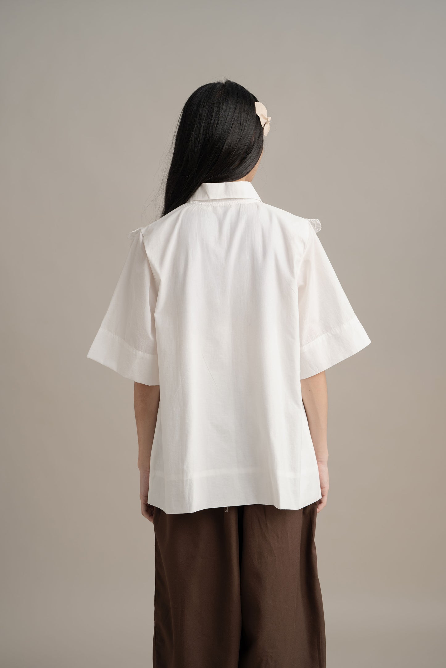 Cinderella Lacey Pocket Shirt In Buttermilk