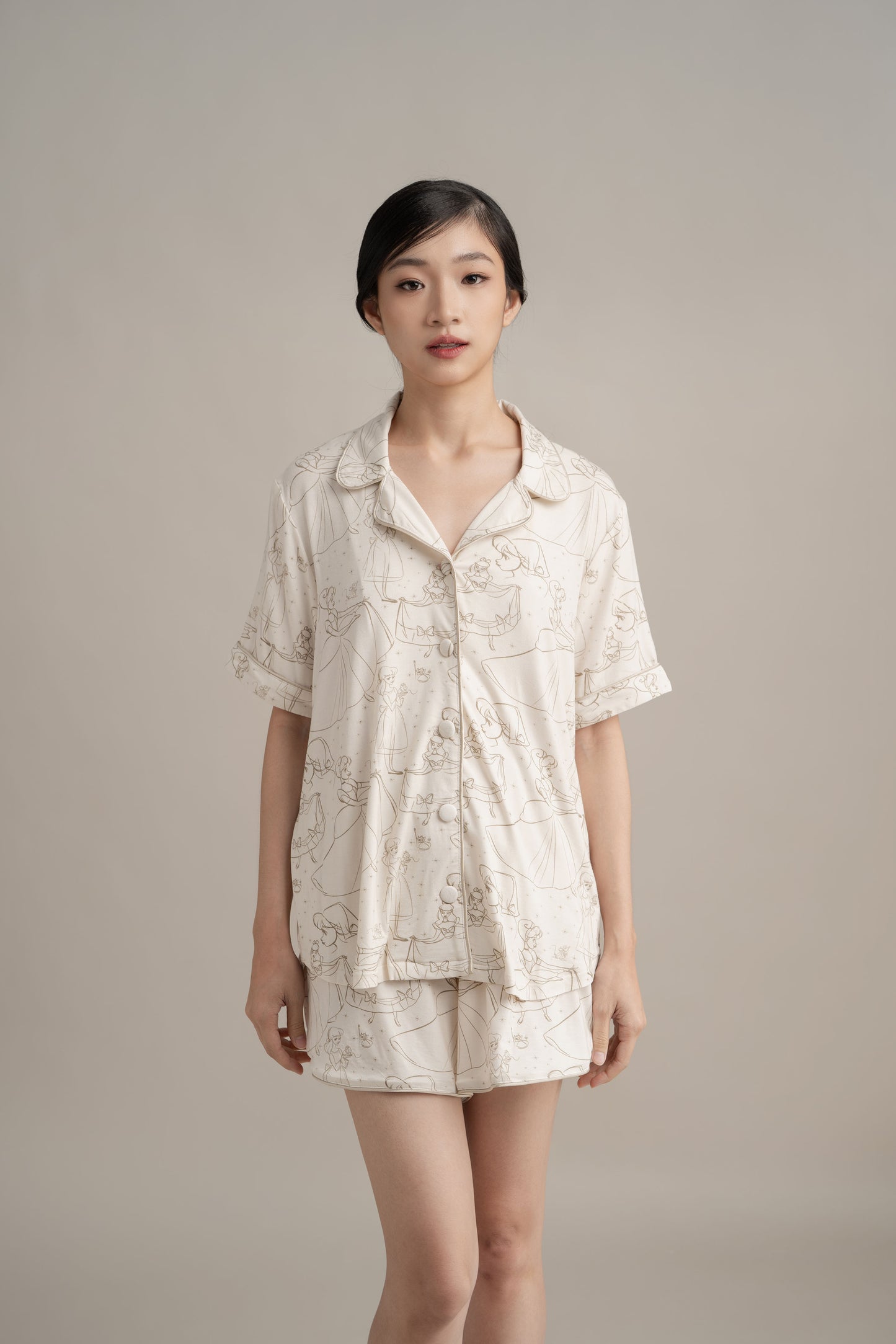 PO Cinderella Pajamas Set In Buttermilk