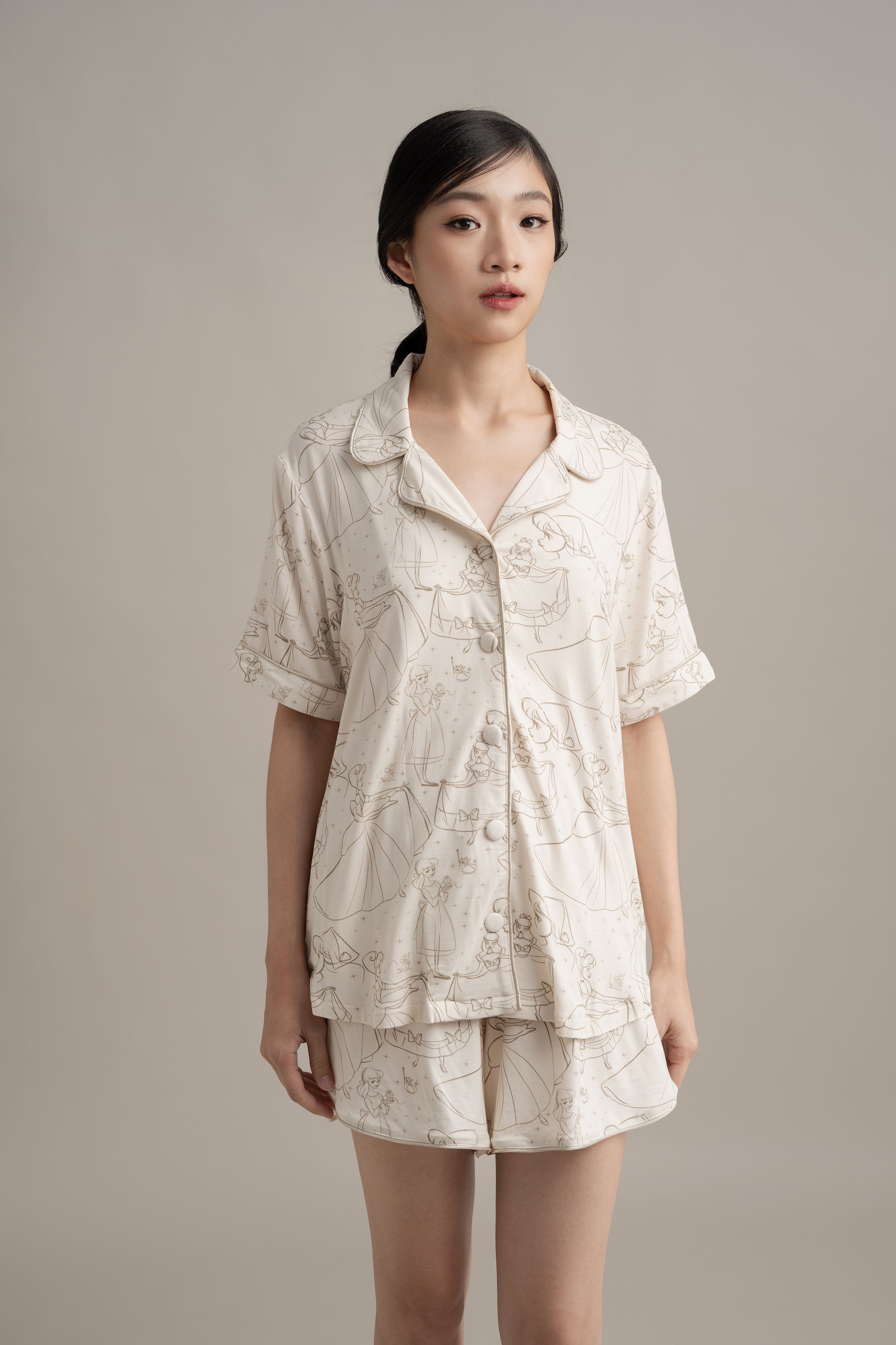 Cinderella Pajamas Set In Buttermilk