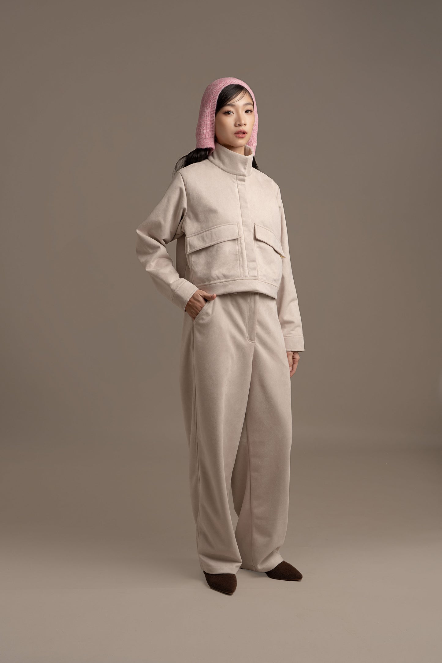 THC Suede Pocket Jacket In Winter Fog (Ready Shipment Date 08 - 15 December 2025)