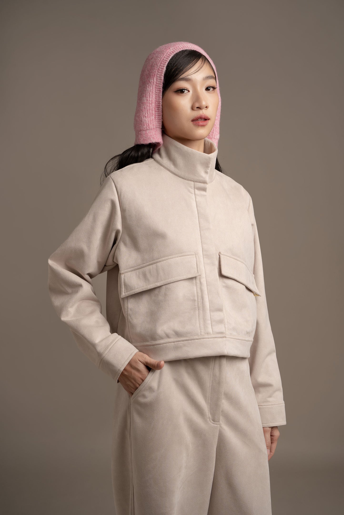 THC Suede Pocket Jacket In Winter Fog (Ready Shipment Date 08 - 15 December 2025)