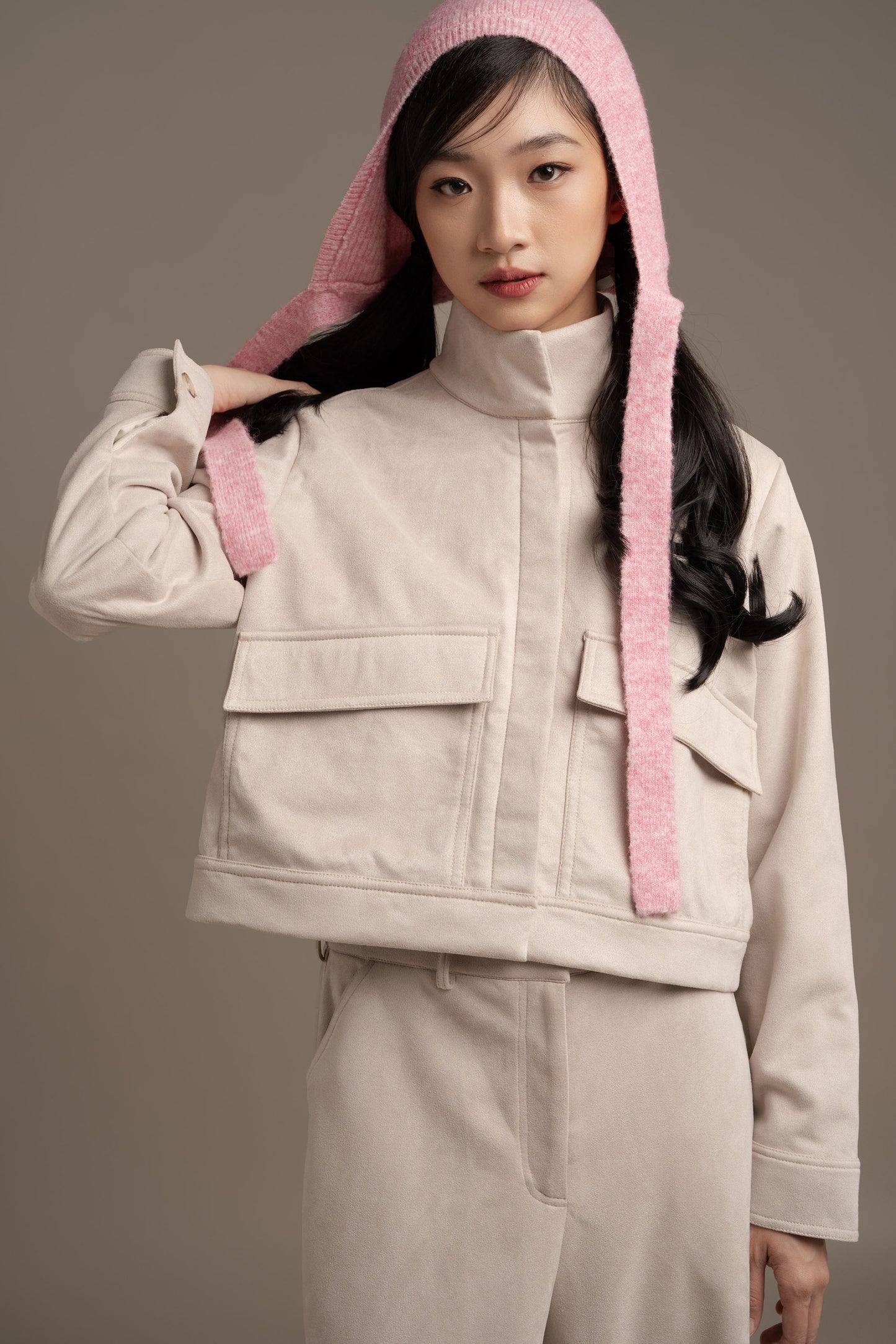 THC Suede Pocket Jacket In Winter Fog (Ready Shipment Date 08 - 15 December 2025)