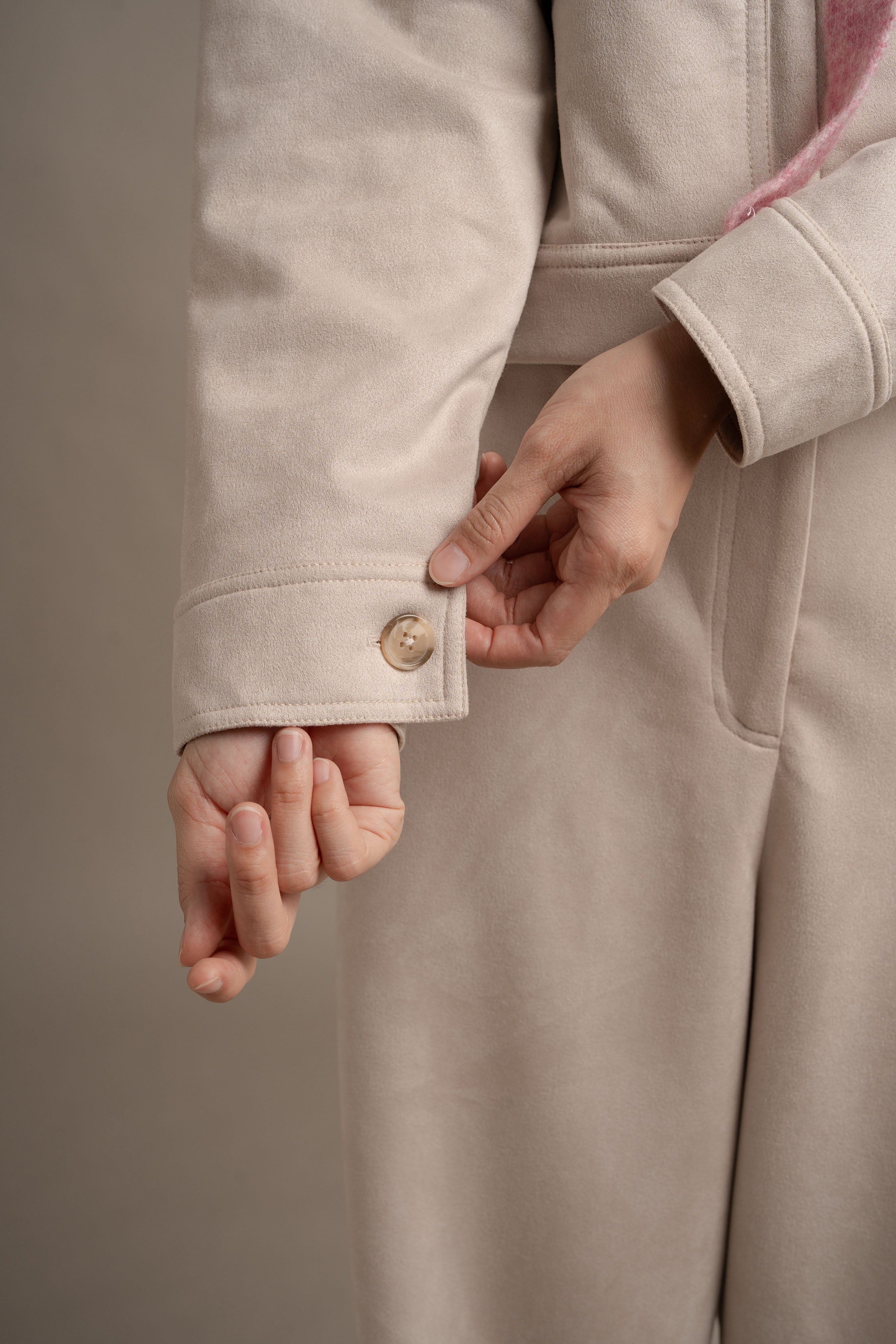 THC Suede Pocket Jacket In Winter Fog