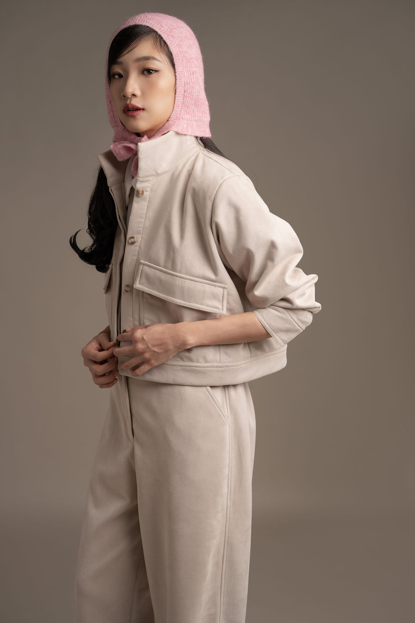 THC Suede Pocket Jacket In Winter Fog (Ready Shipment Date 08 - 15 December 2025)