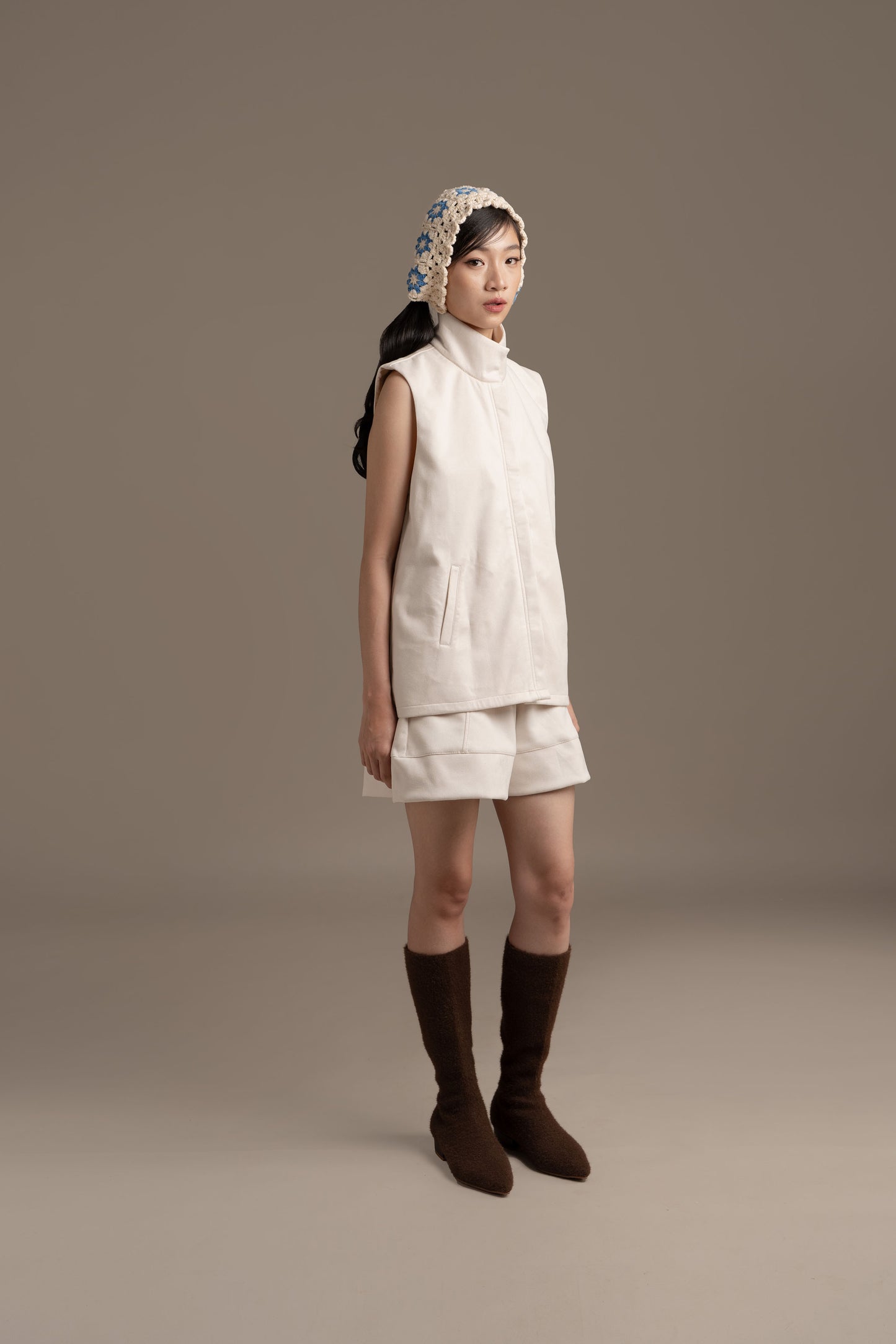 THC Suede Vest In Ice Frost (Ready Shipment Date 08 - 15 December 2025)