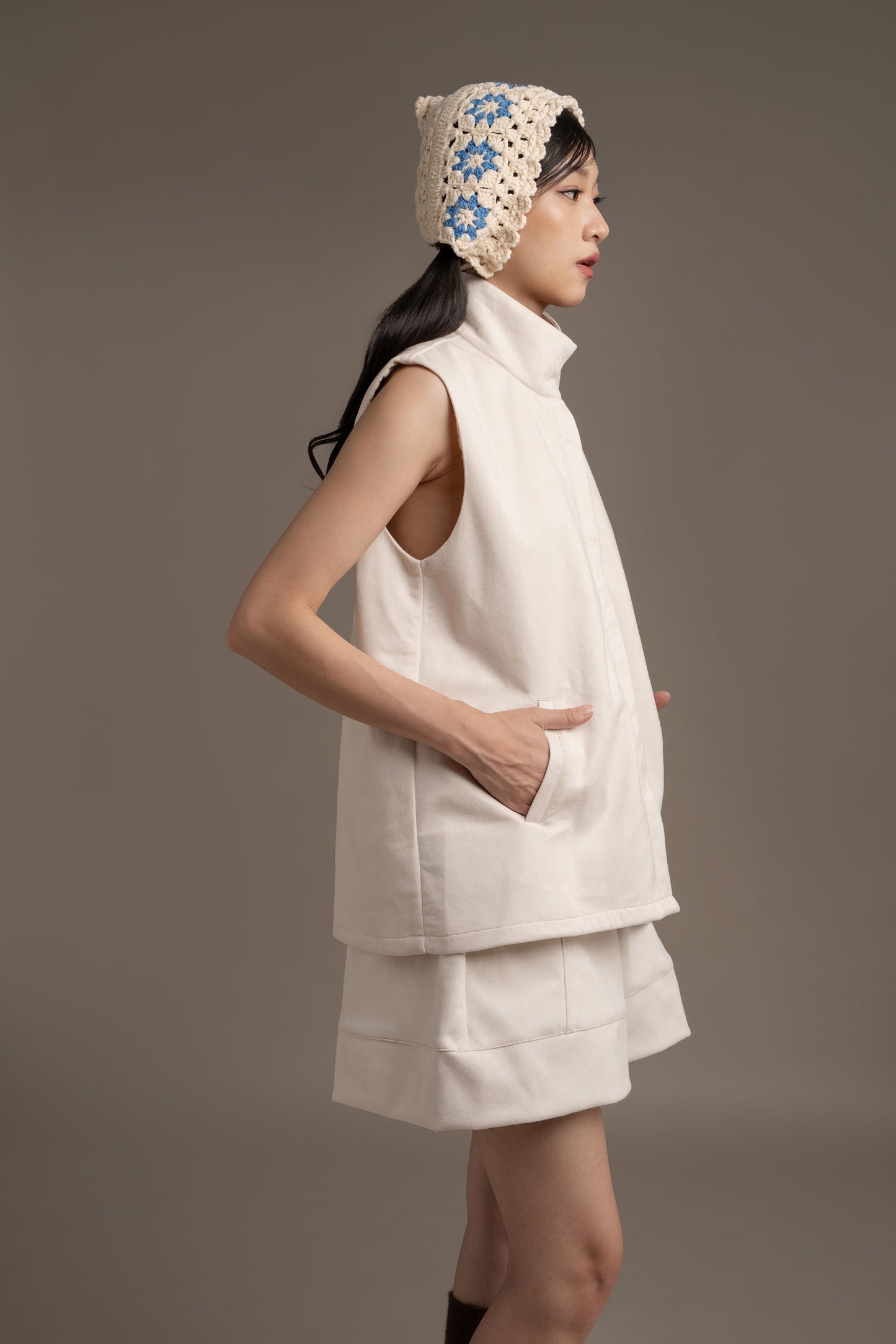 THC Suede Vest In Ice Frost (Ready Shipment Date 08 - 15 December 2025)