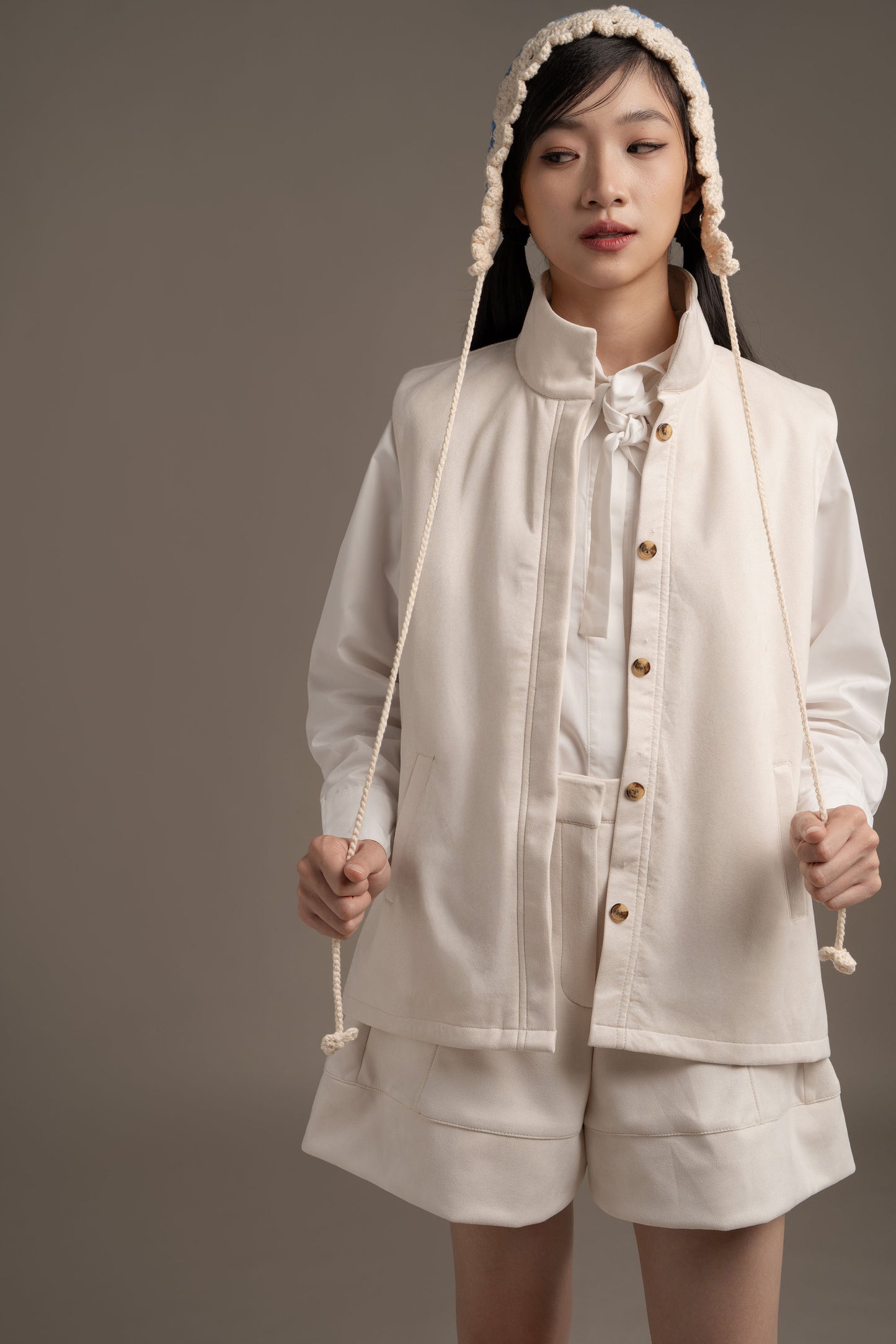 THC Suede Vest In Ice Frost (Ready Shipment Date 08 - 15 December 2025)