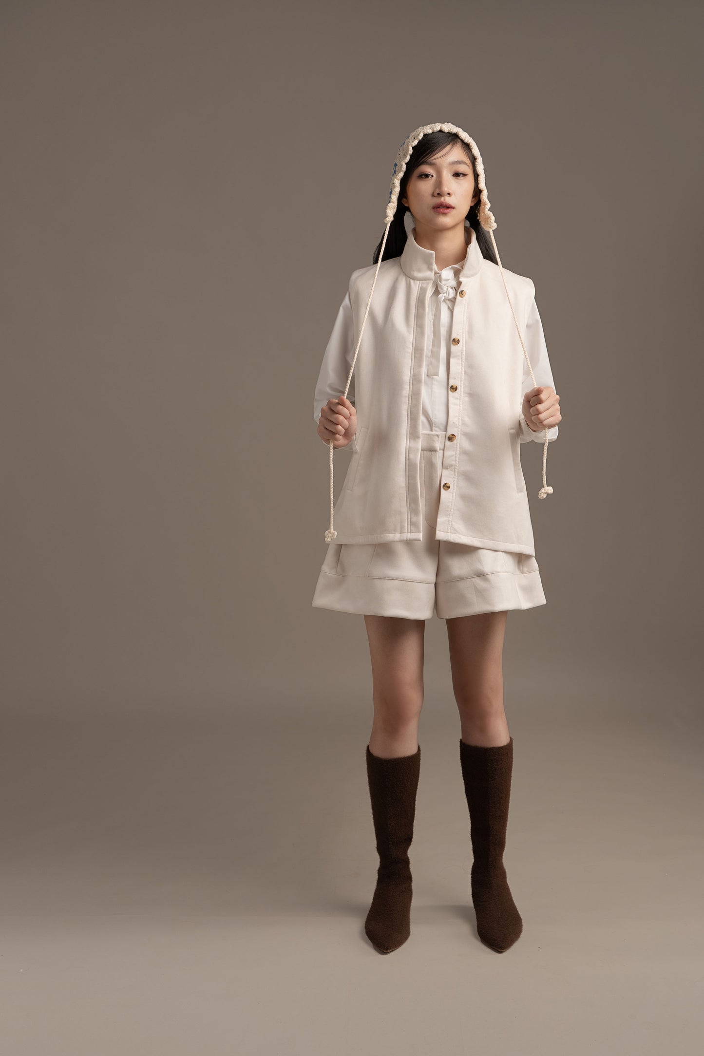 THC Suede Vest In Ice Frost (Ready Shipment Date 08 - 15 December 2025)