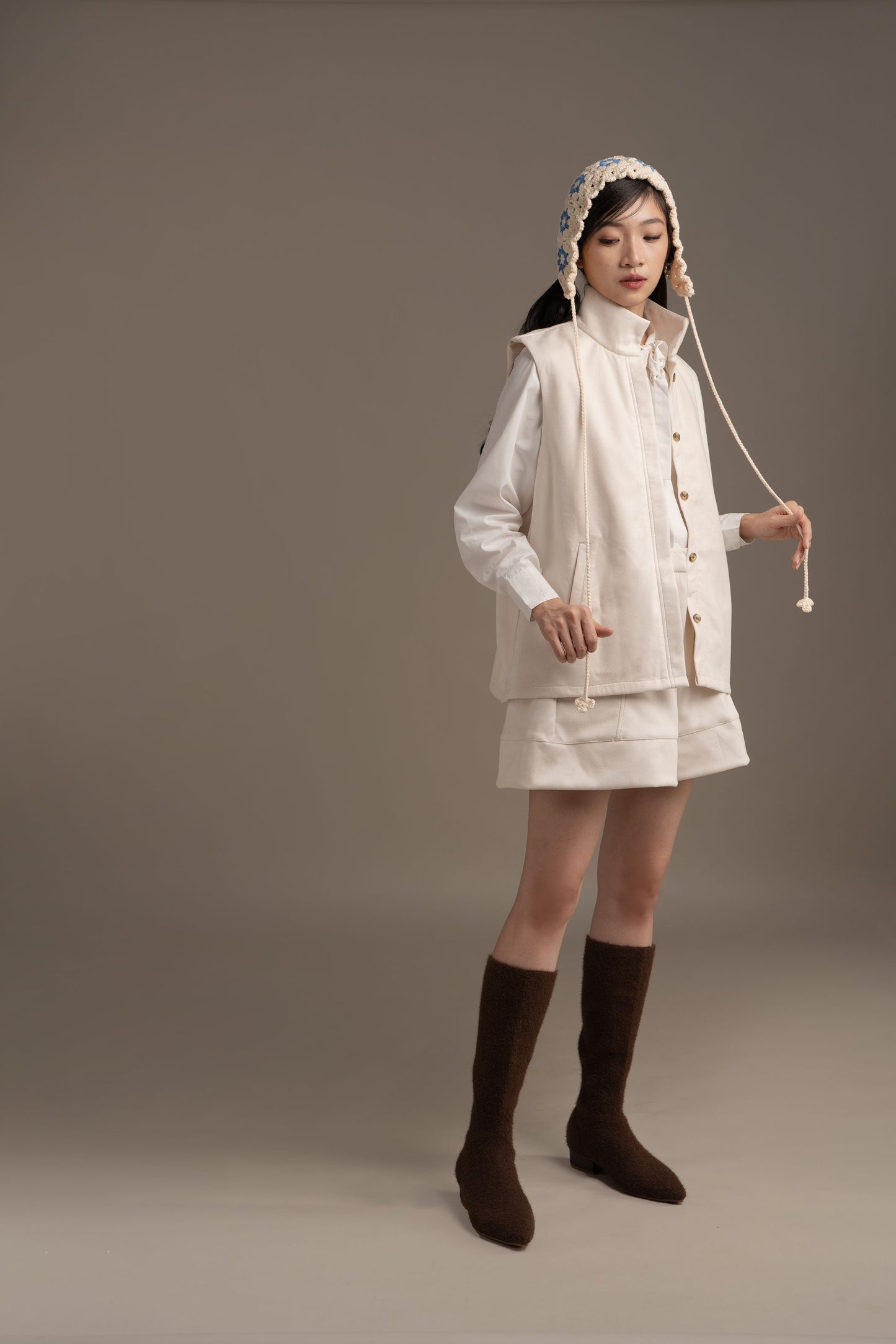 THC Suede Vest In Ice Frost (Ready Shipment Date 08 - 15 December 2025)