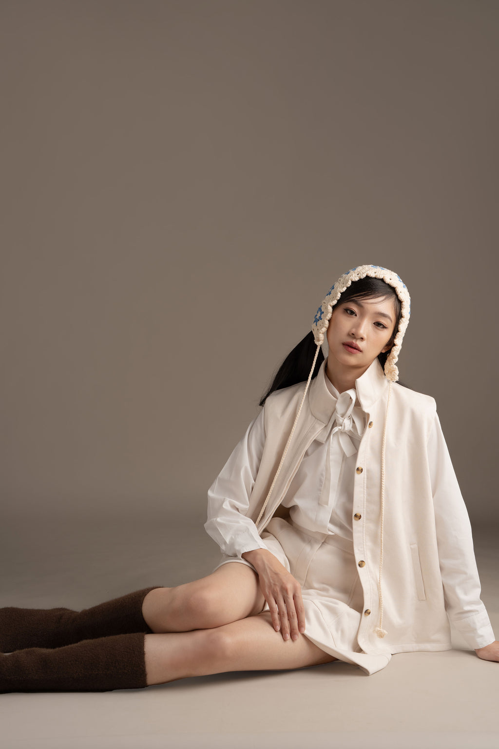 THC Suede Vest In Ice Frost