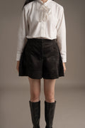 THC Suede Shorts In Midnight Noir