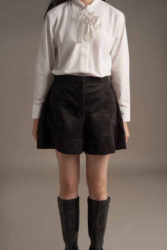 THC Suede Shorts In Midnight Noir