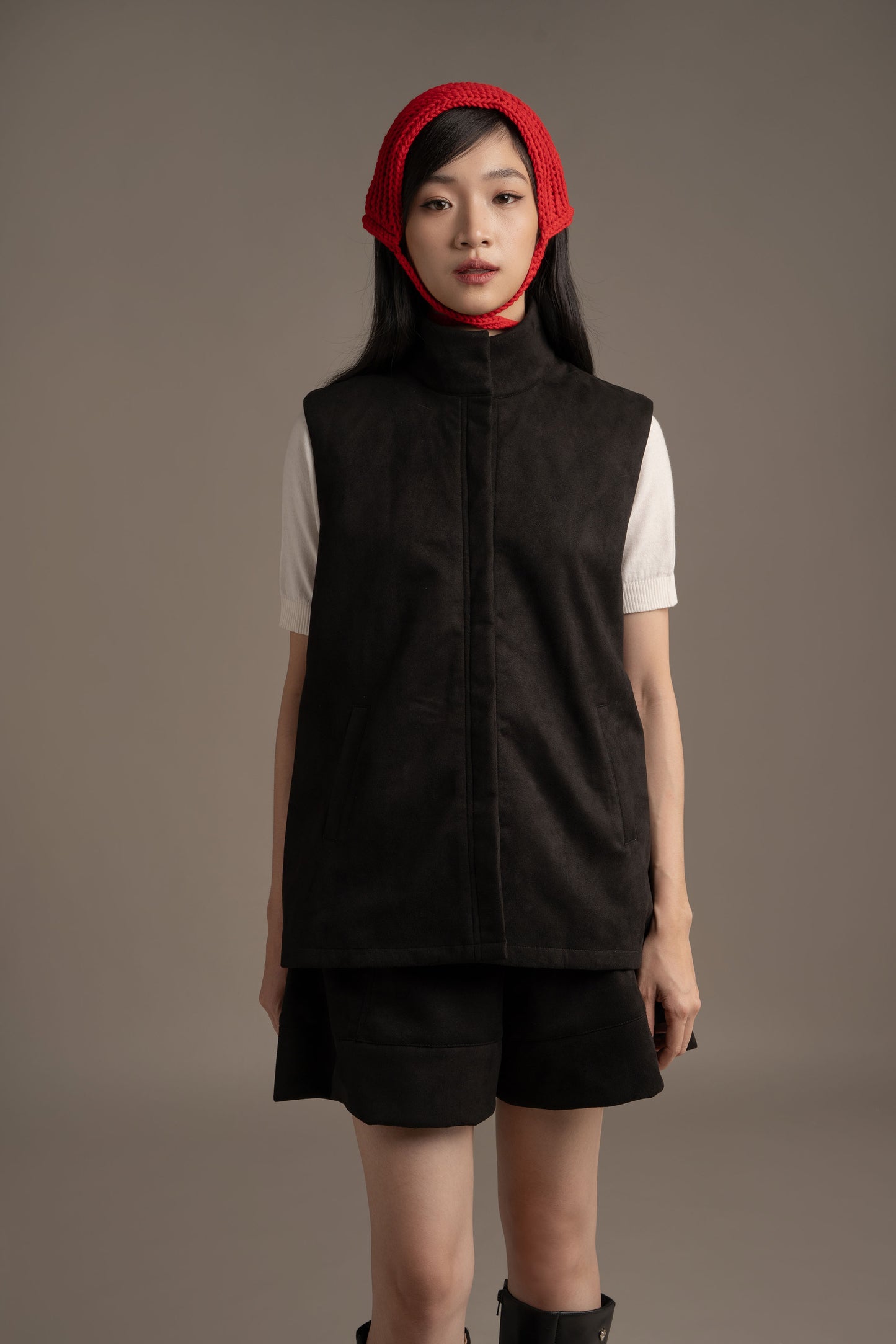 THC Suede Vest In Midnight Noir (Ready Shipment Date 08 - 15 December 2025)