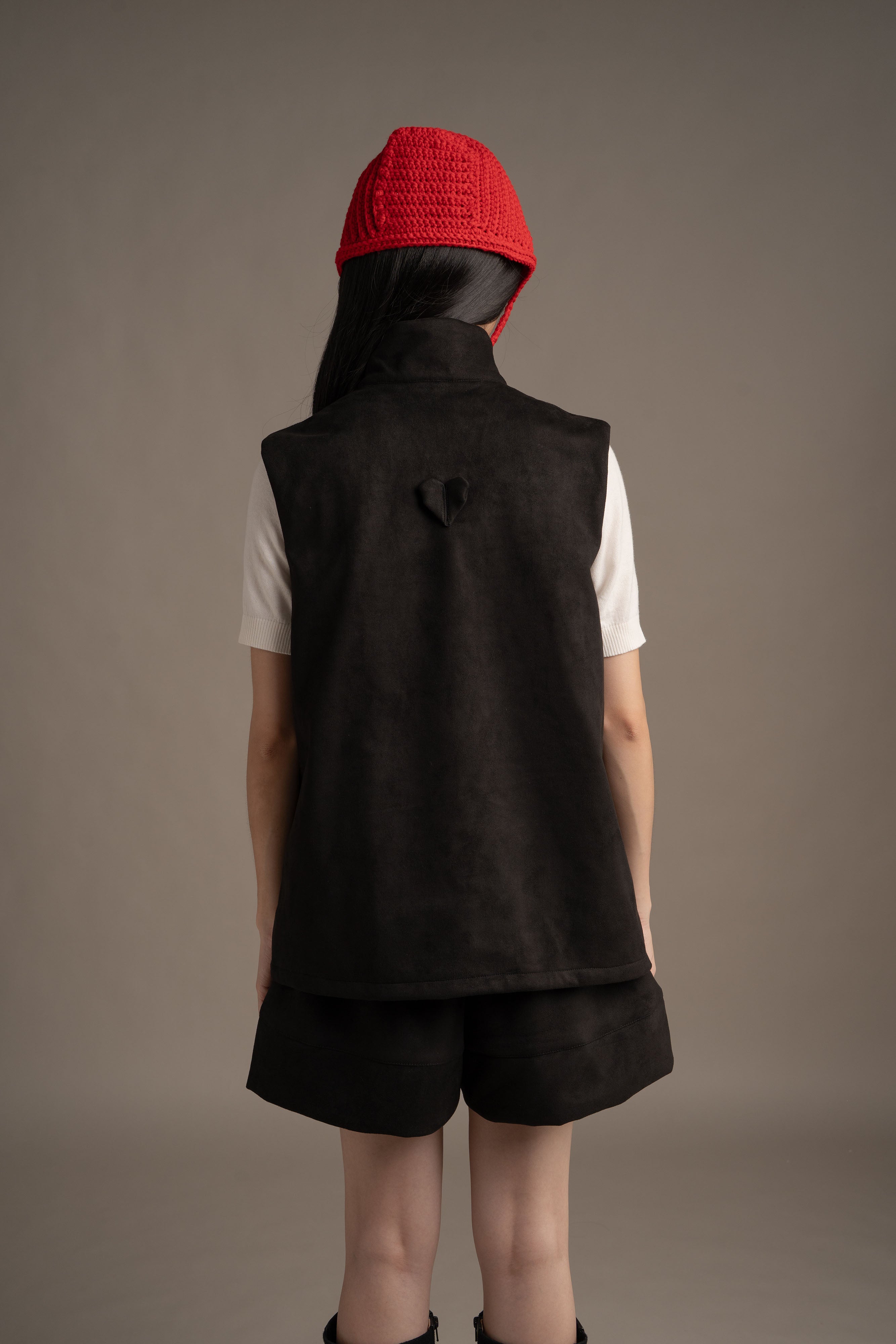 THC Suede Vest In Midnight Noir