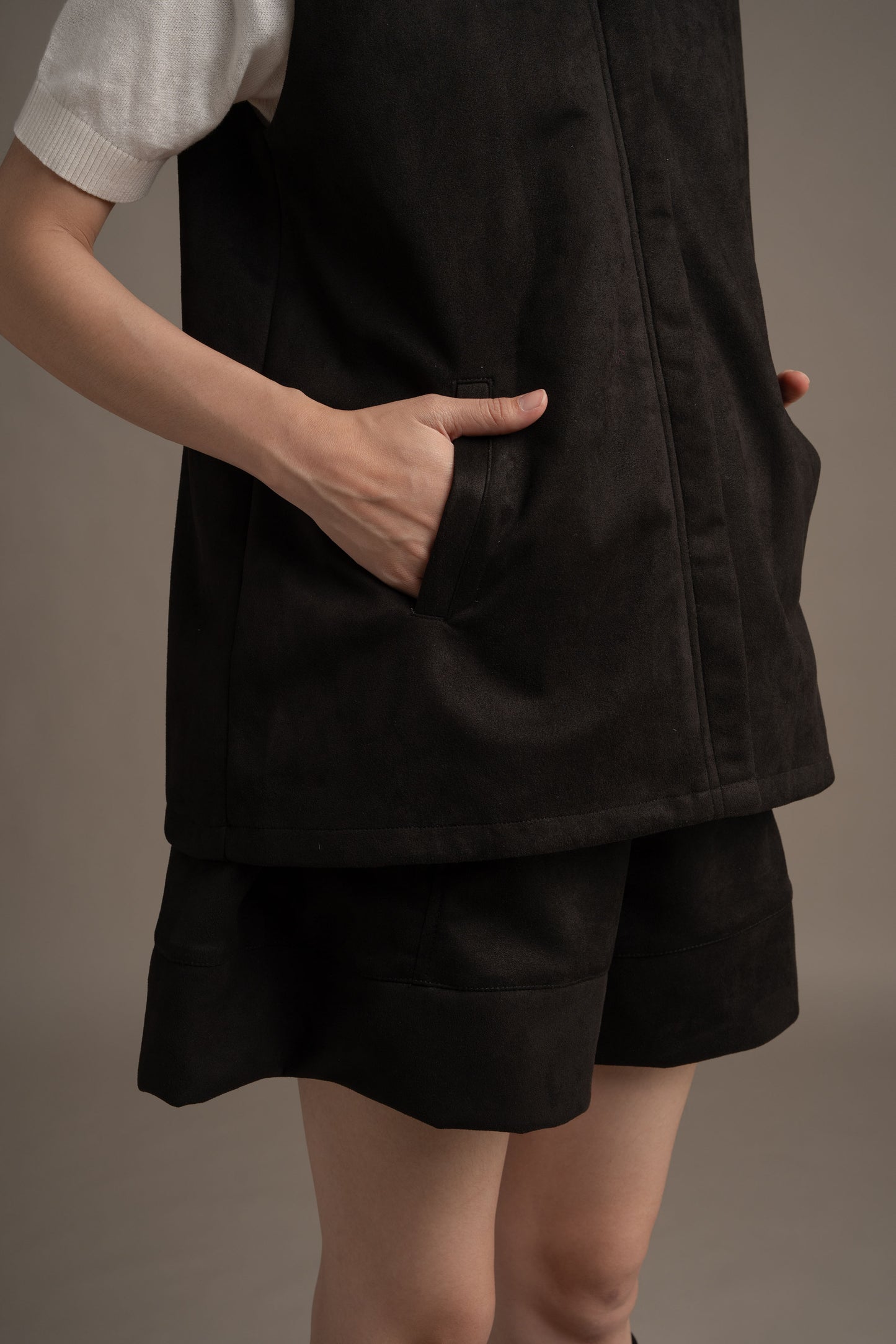 THC Suede Vest In Midnight Noir (Ready Shipment Date 08 - 15 December 2025)