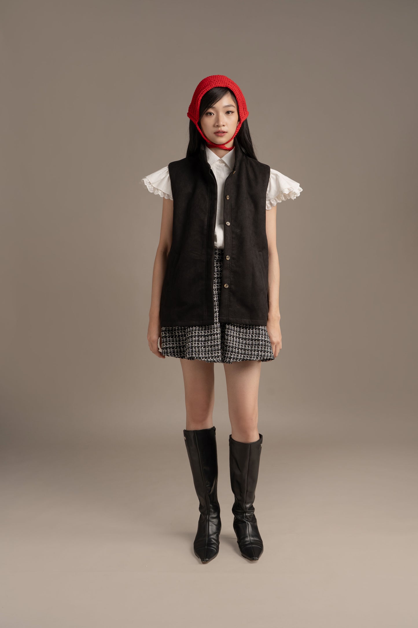 THC Suede Vest In Midnight Noir (Ready Shipment Date 08 - 15 December 2025)