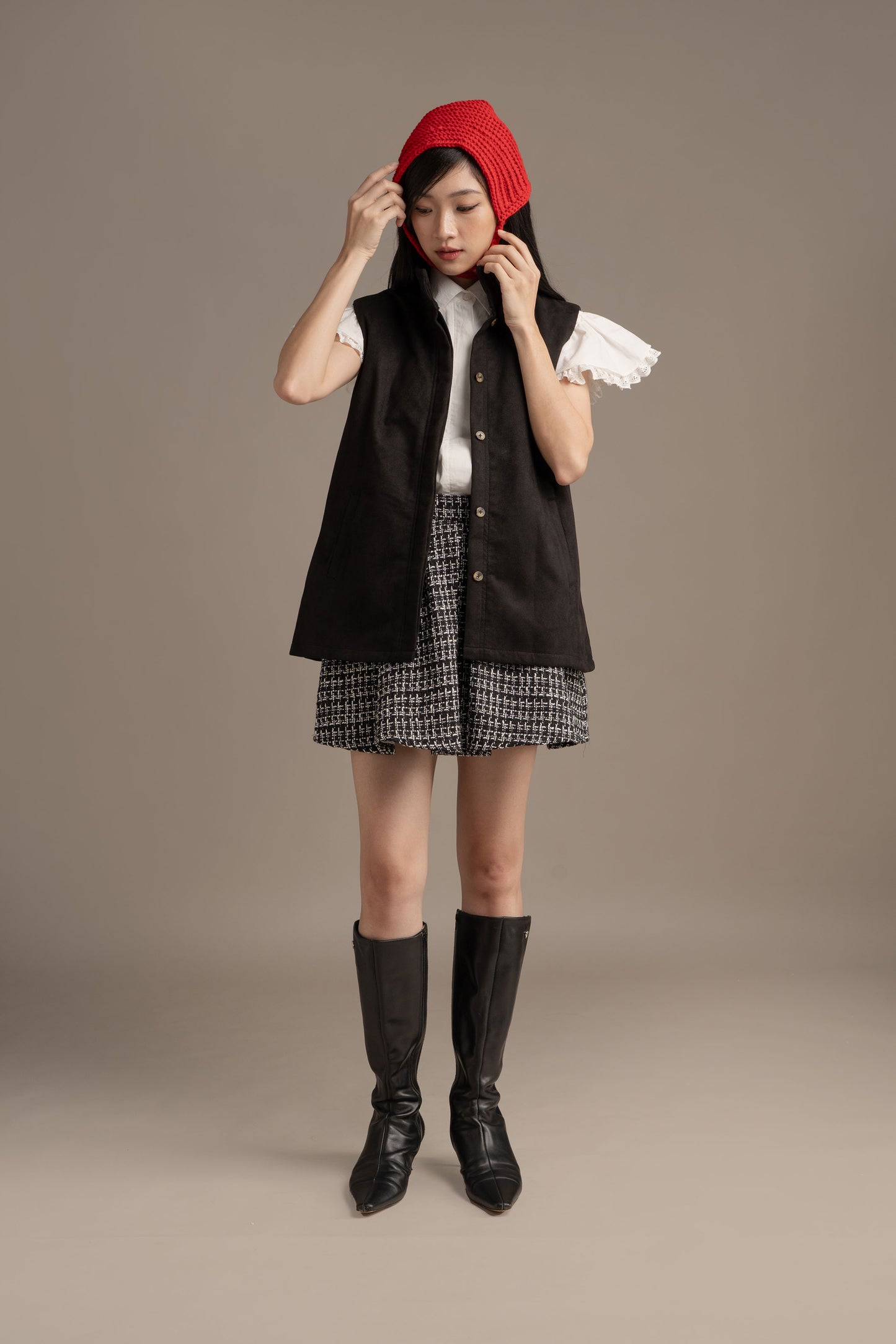 THC Suede Vest In Midnight Noir (Ready Shipment Date 08 - 15 December 2025)