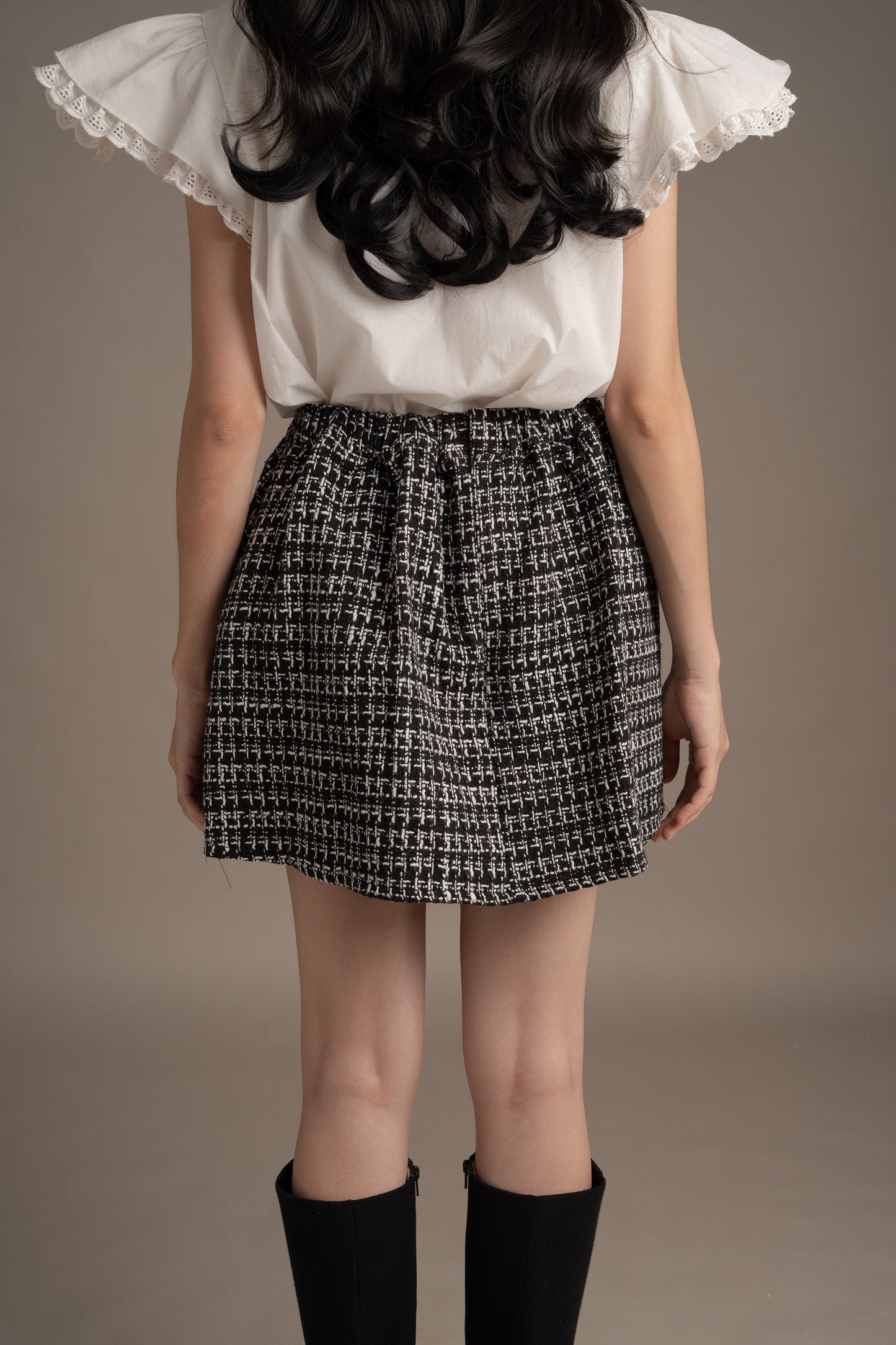 THC Tweed Skort In Licorice