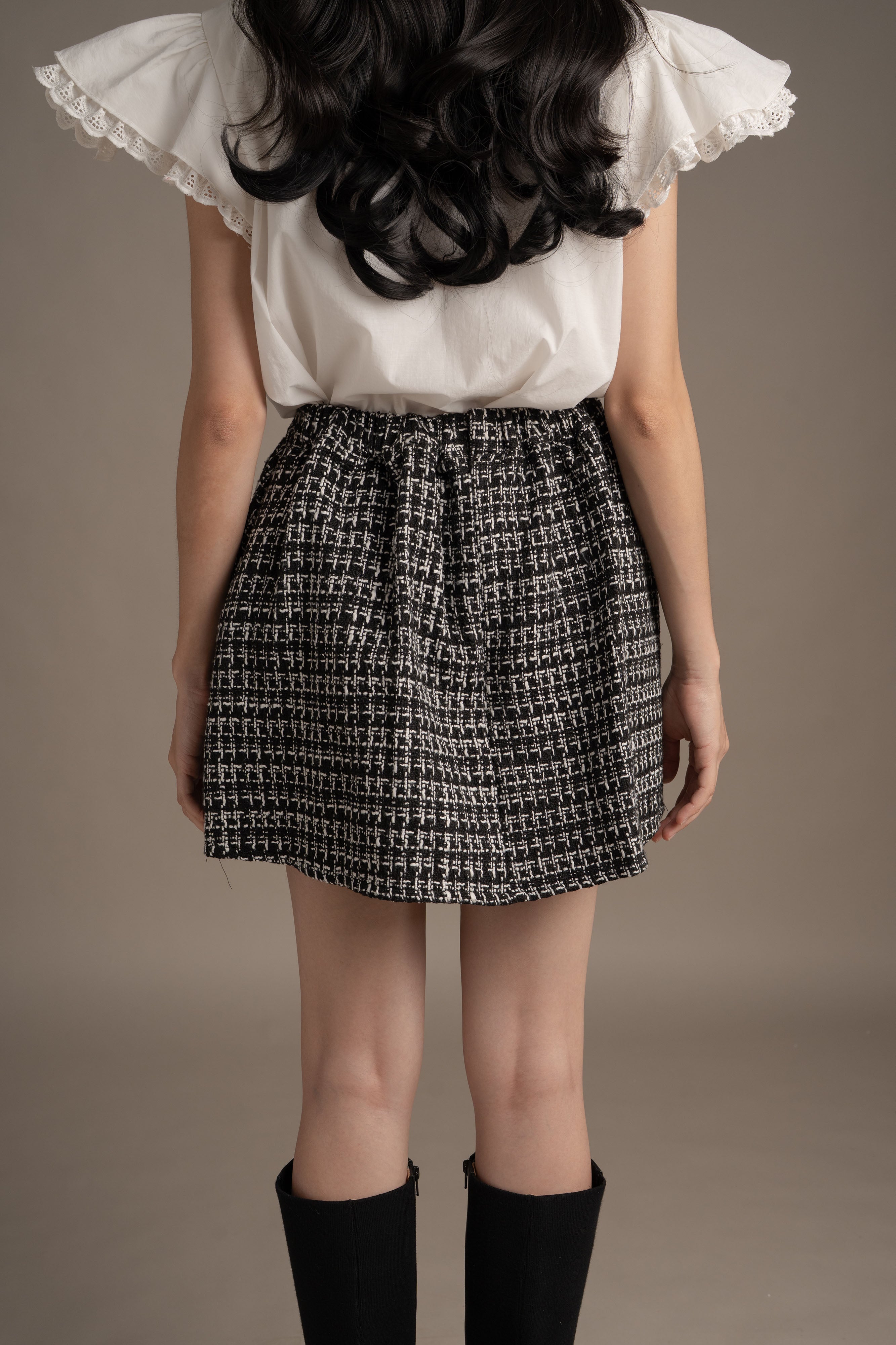 THC Tweed Skort In Licorice