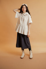 WTP Embroidery Collar Top in Buttermilk (Ready Shipment 18-28 February 2025)